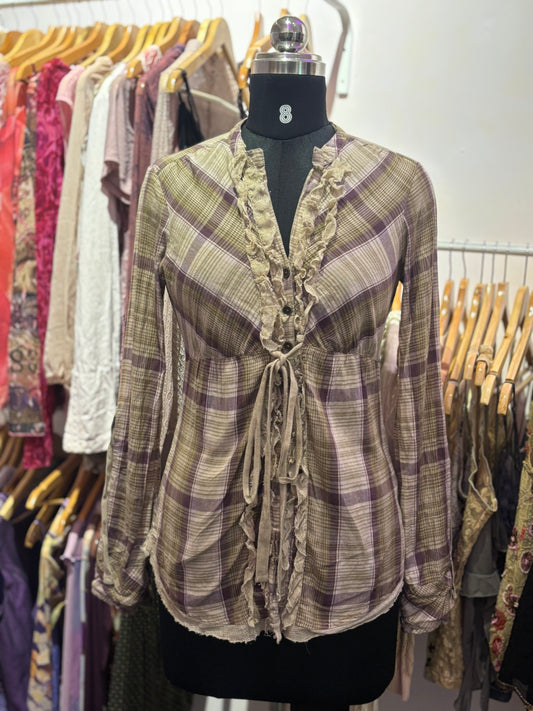 Cottage-core checkered top