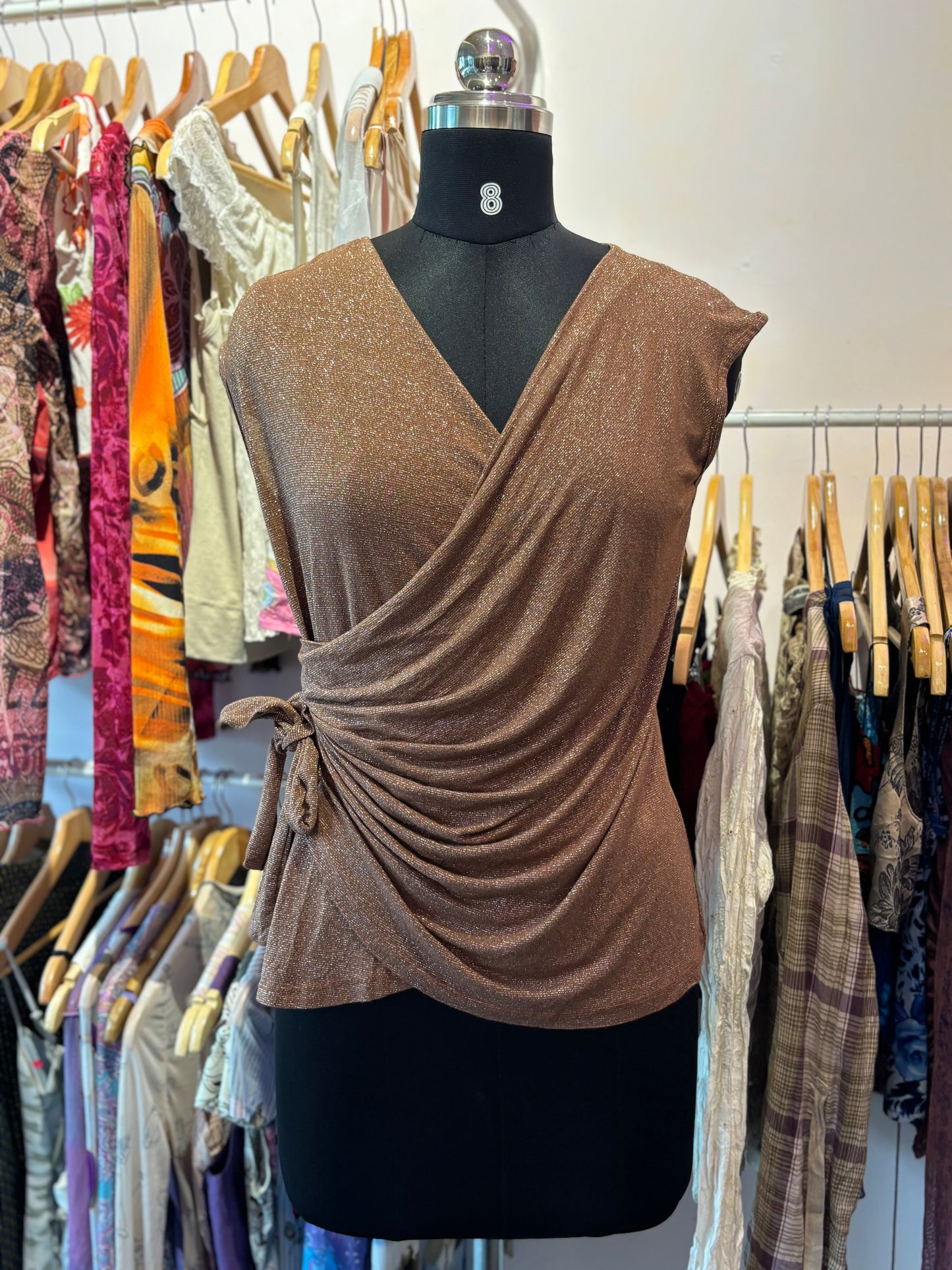 Golden brown shimmer top