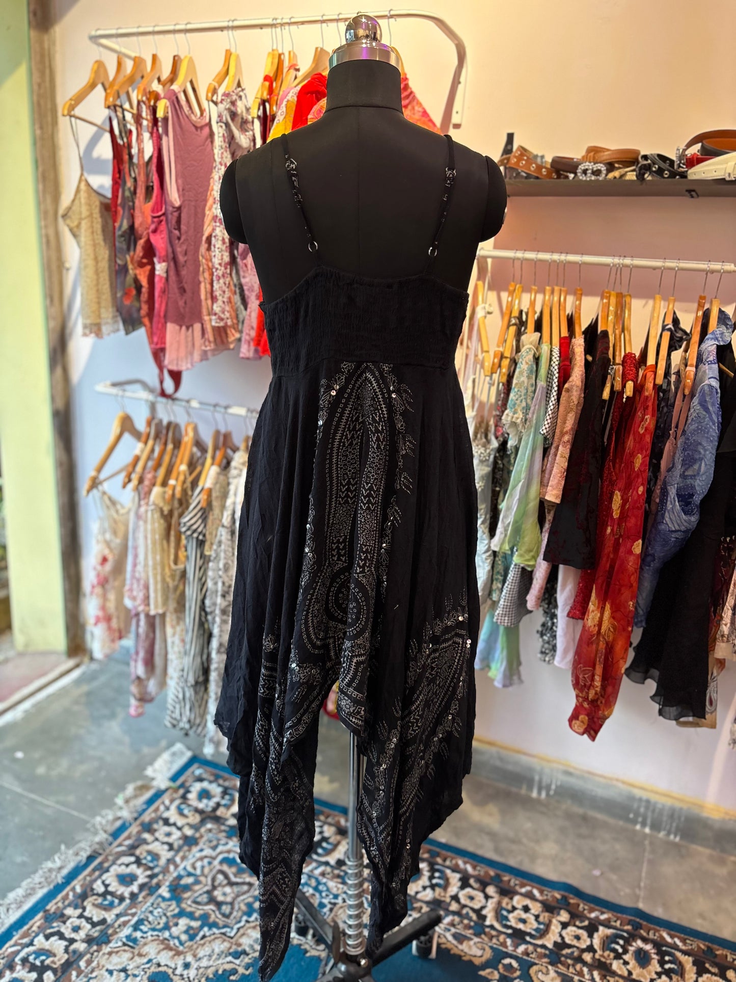 Crochet bust asymmetrical dress