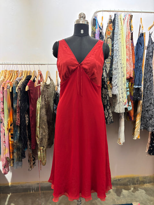 Timeless red silk dress