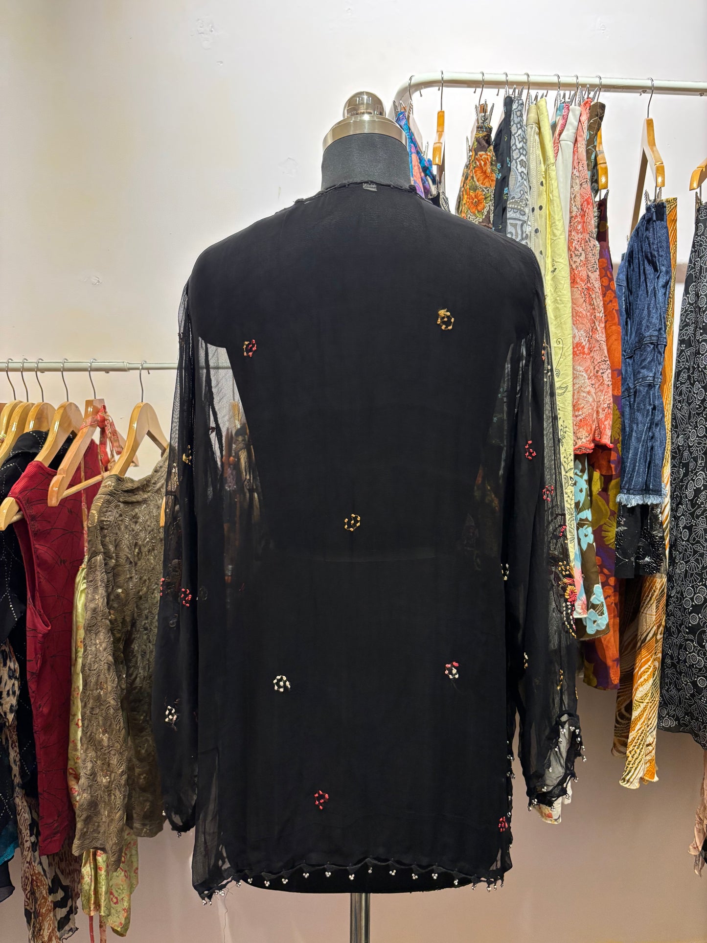 Hand embroidered kurta with bead detials