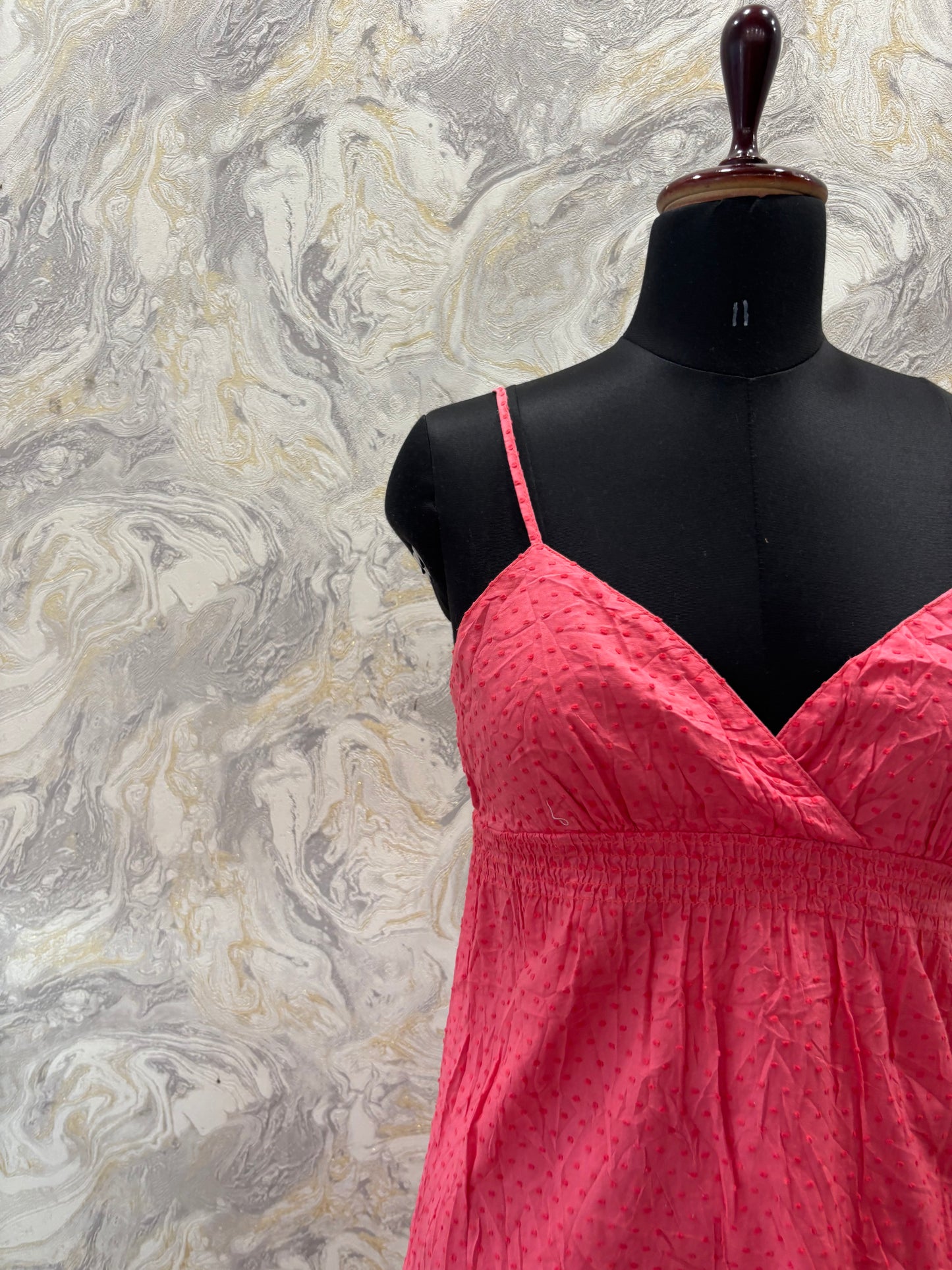 Pink embroidered dress