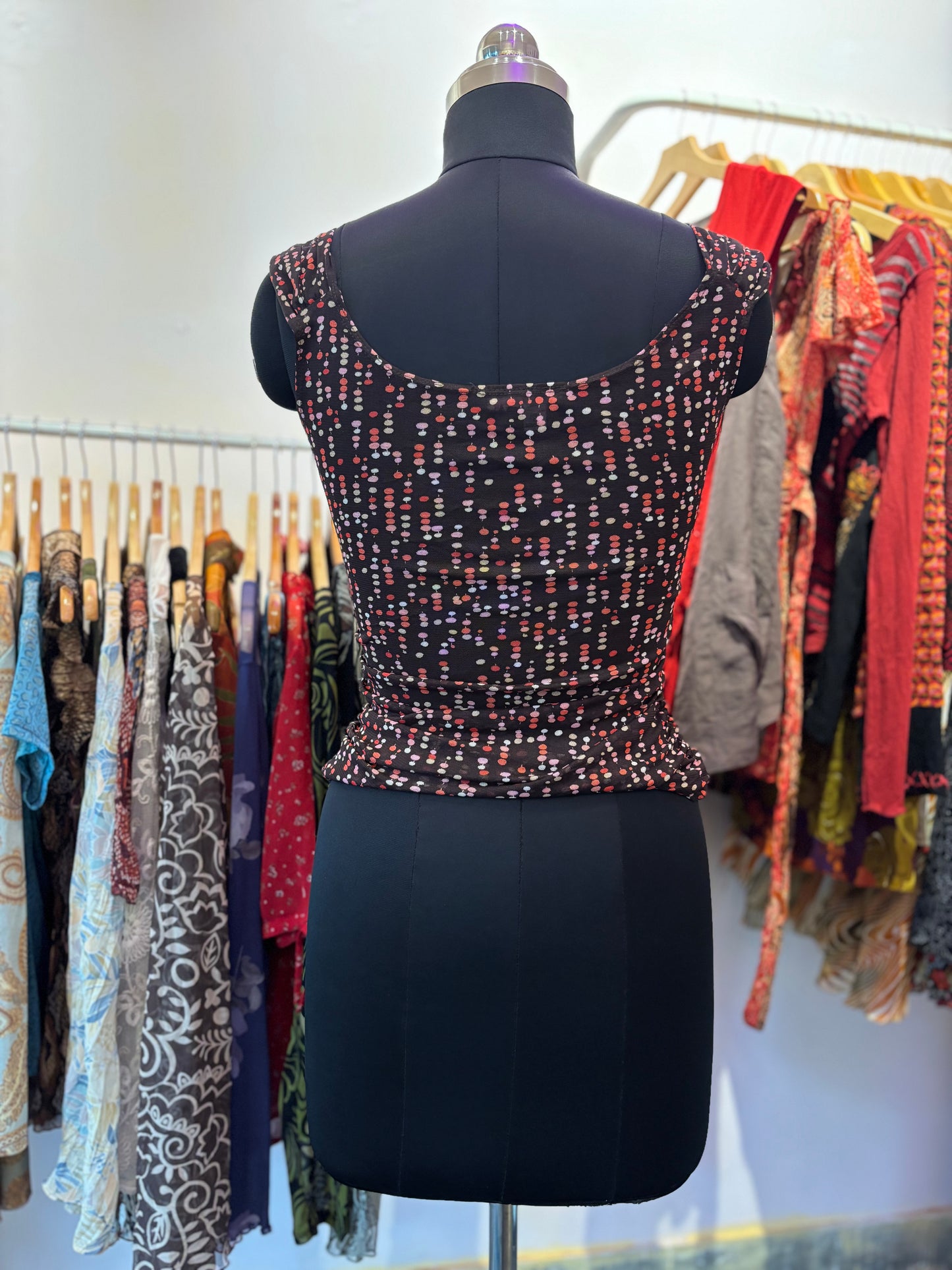 Brown ditsy top