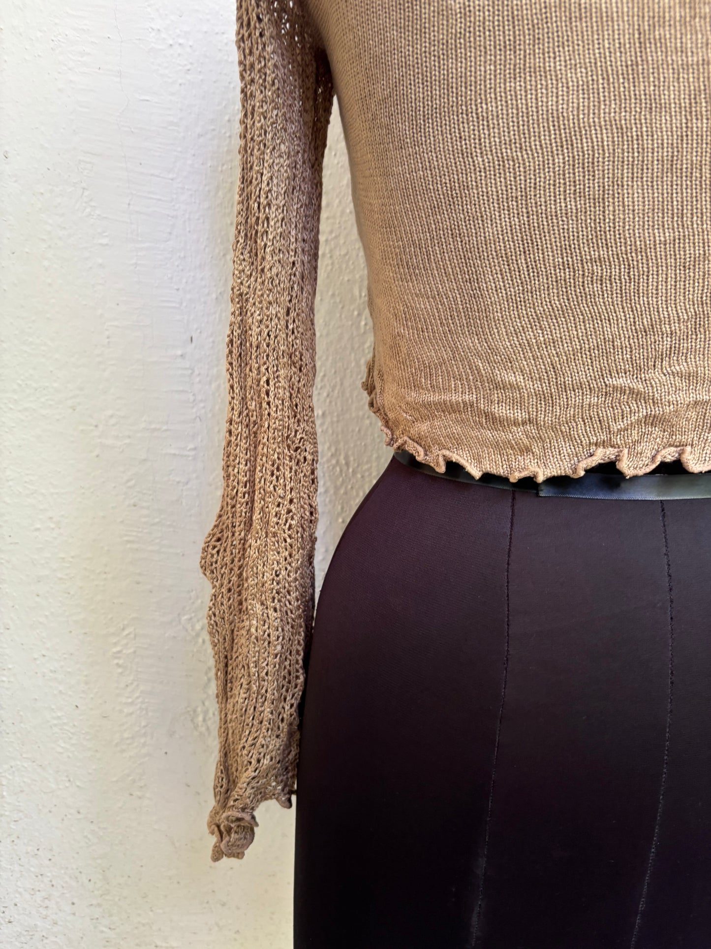 Butterfly patched crochet top