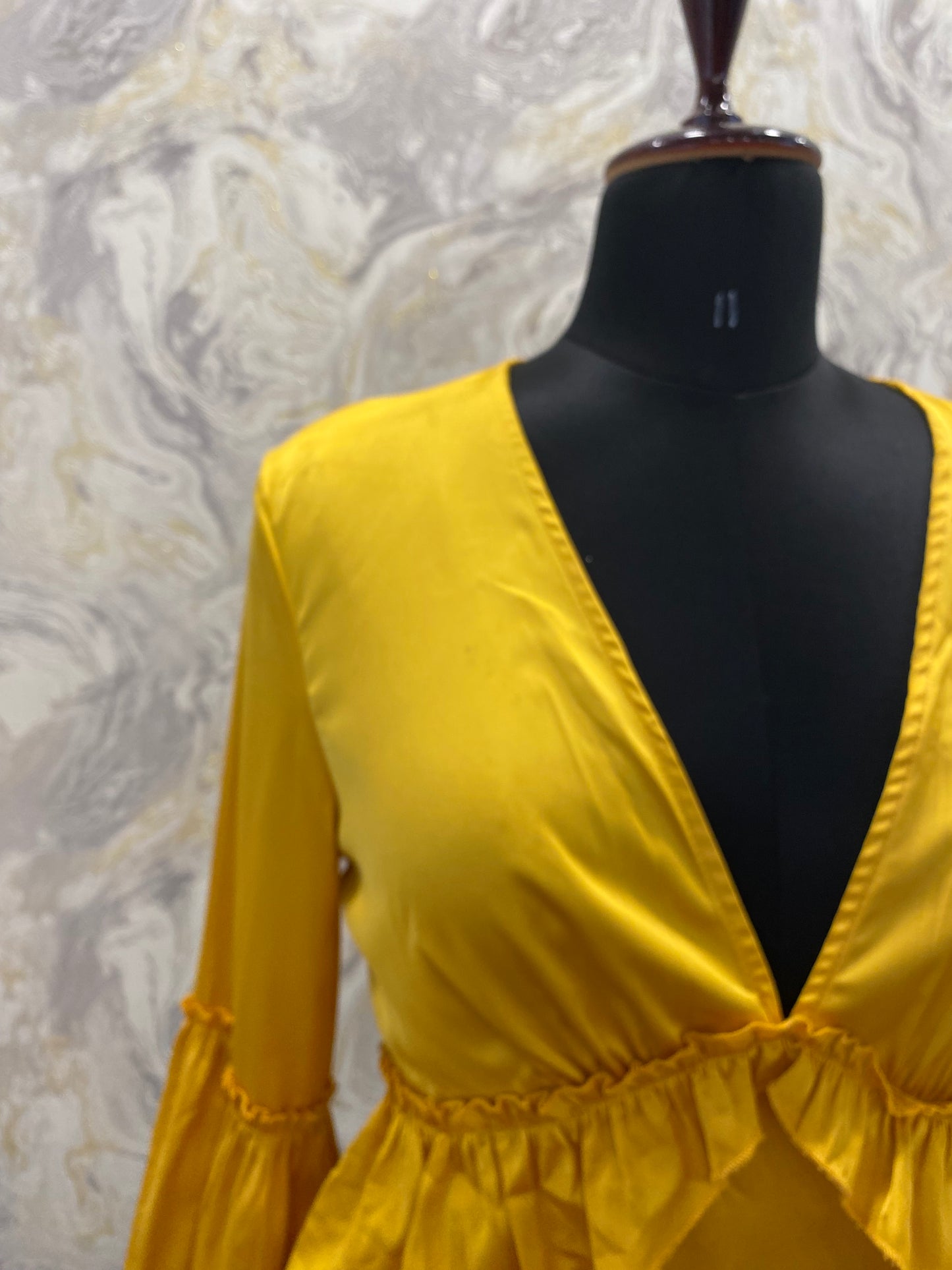 Yellow satin top