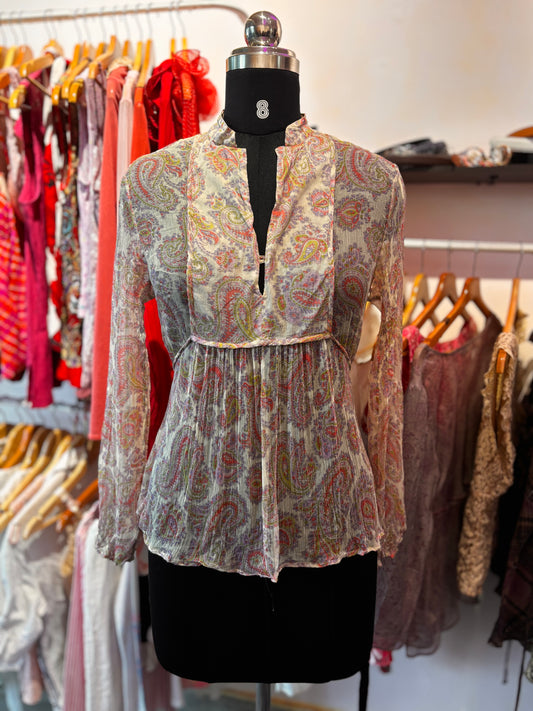 2000’s paisley silk top