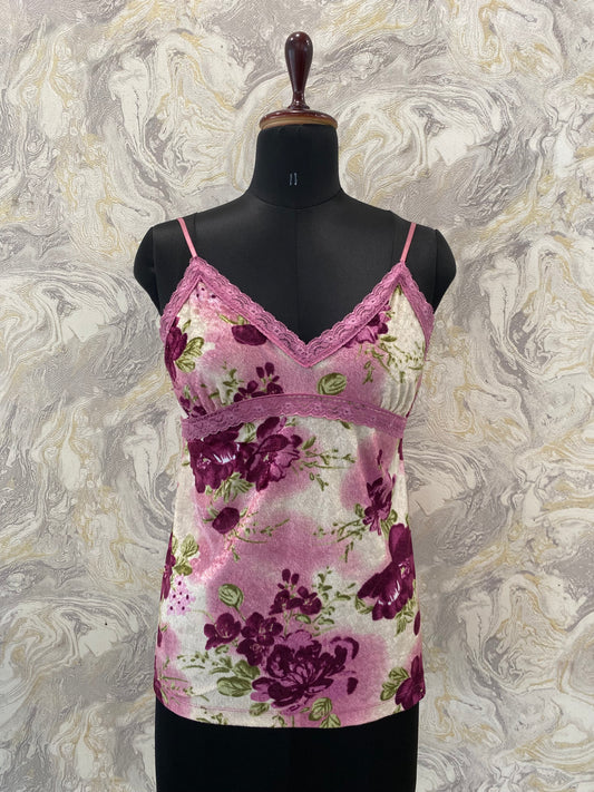 Velvet floral cami