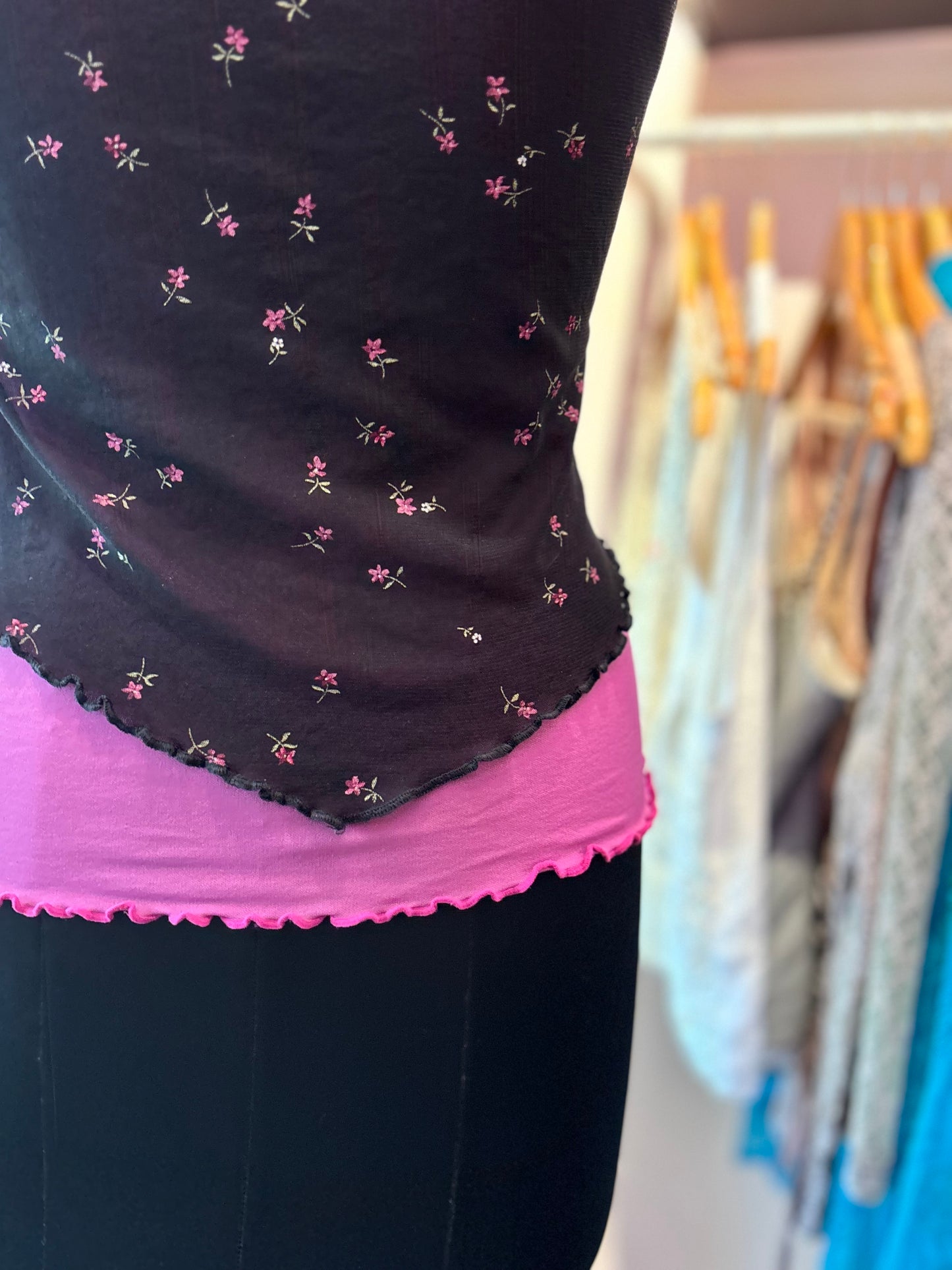 Dual tone floral cami