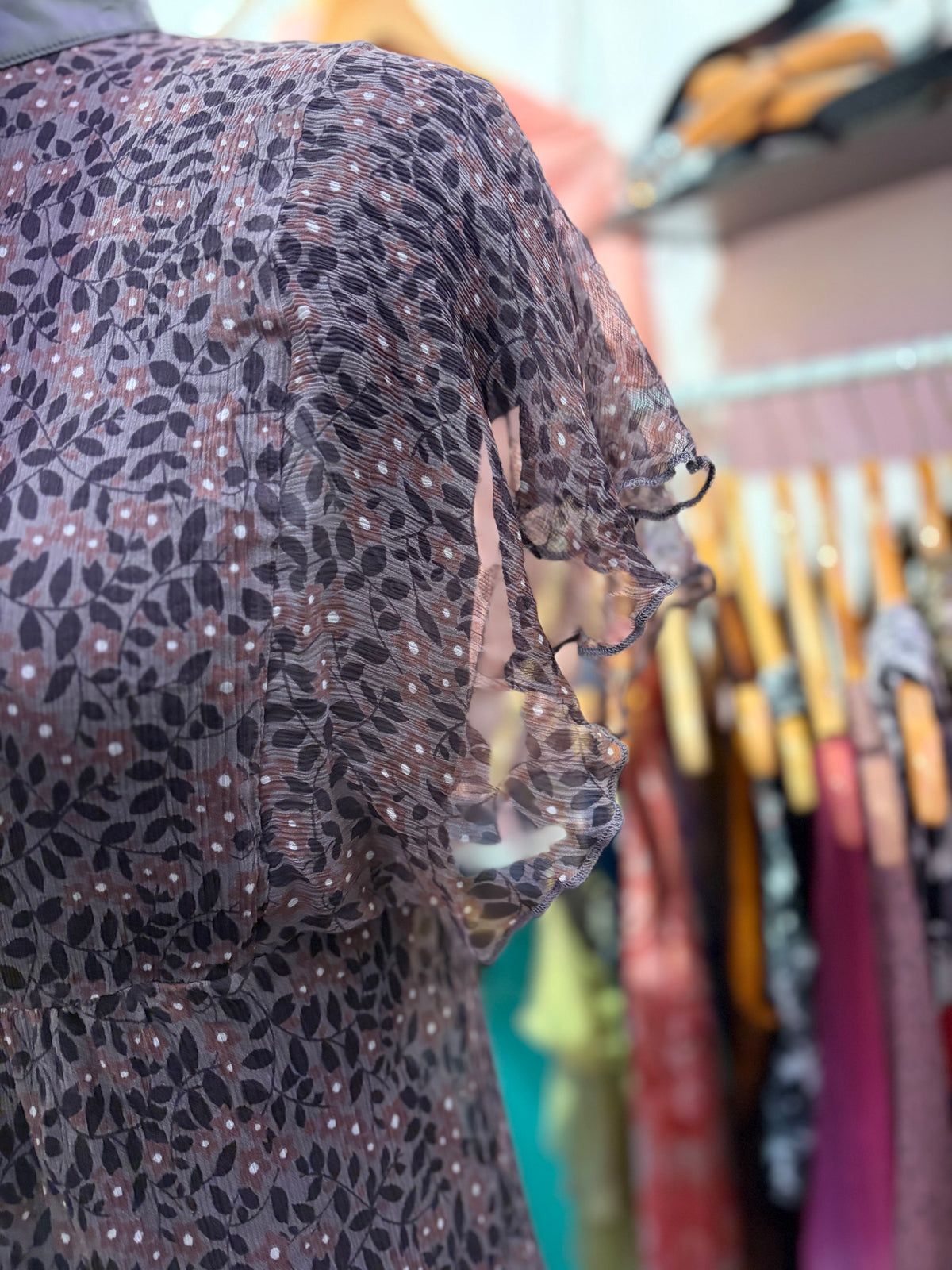 Vintage high collar silk top