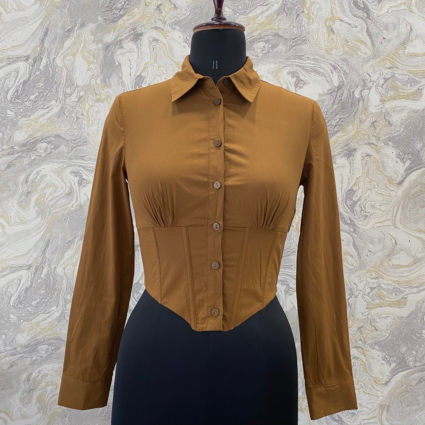 Brown corset shirt