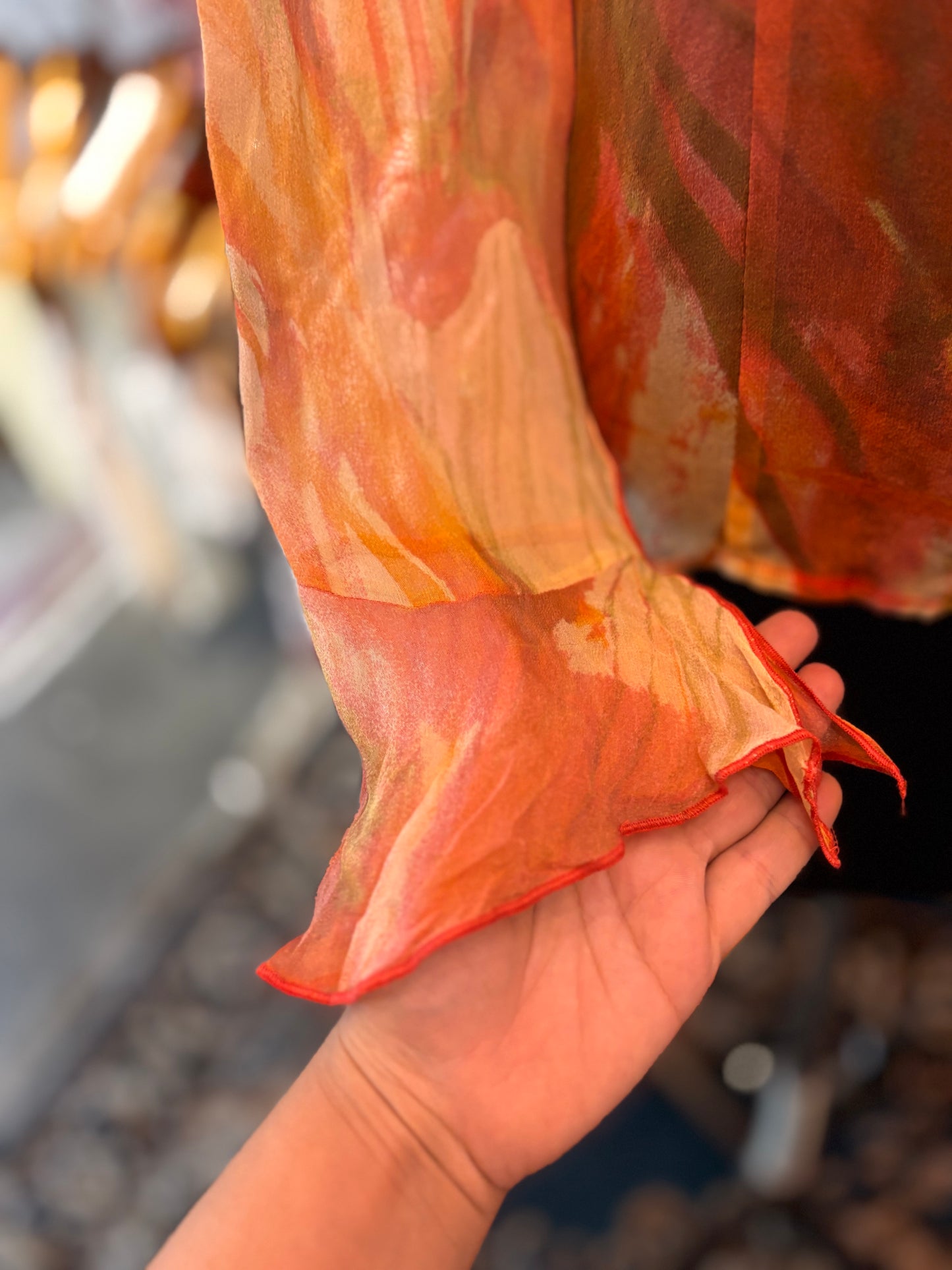 Sun hues silk shirt