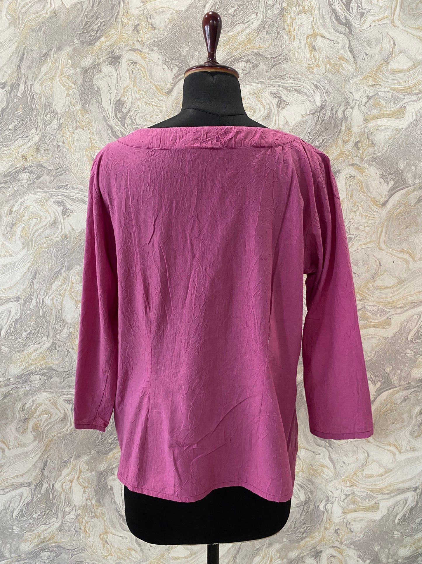 Pink worked neckline