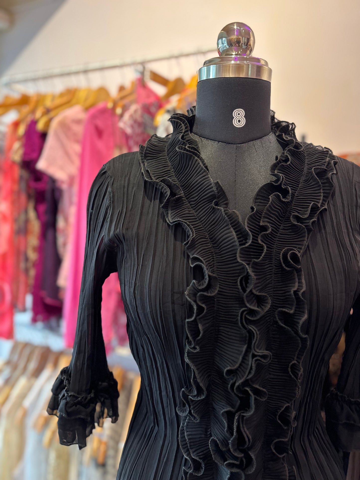Black ruffle shirt