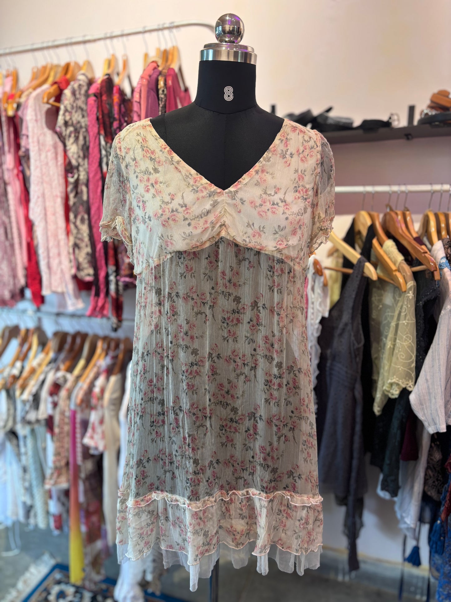 Floral silk dress