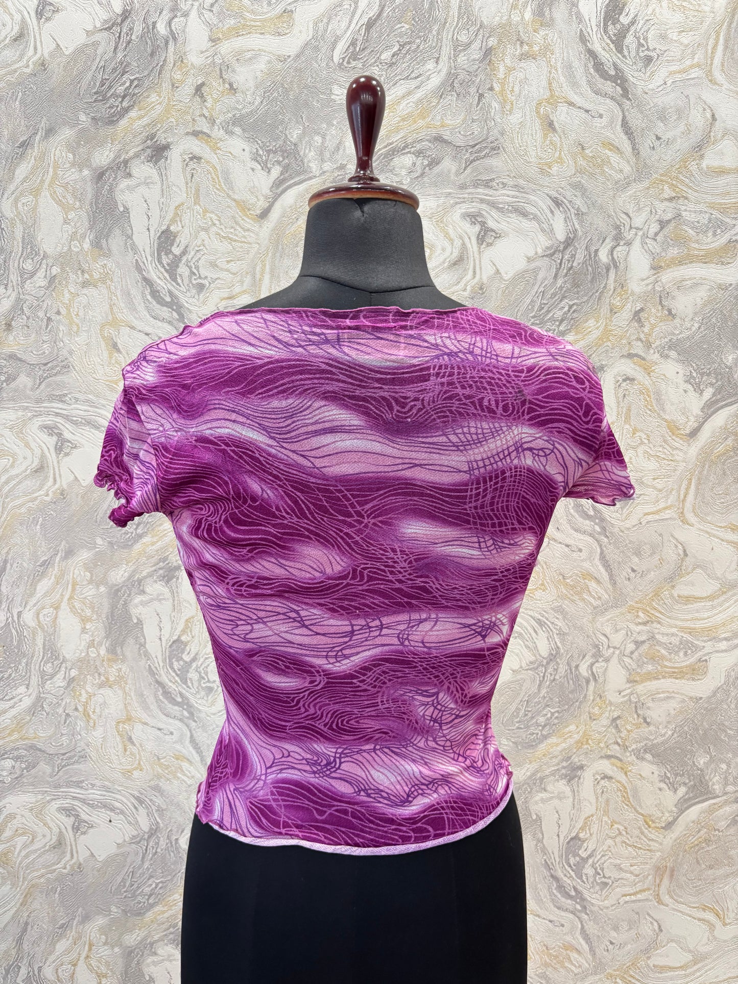 Y2k purple mesh top