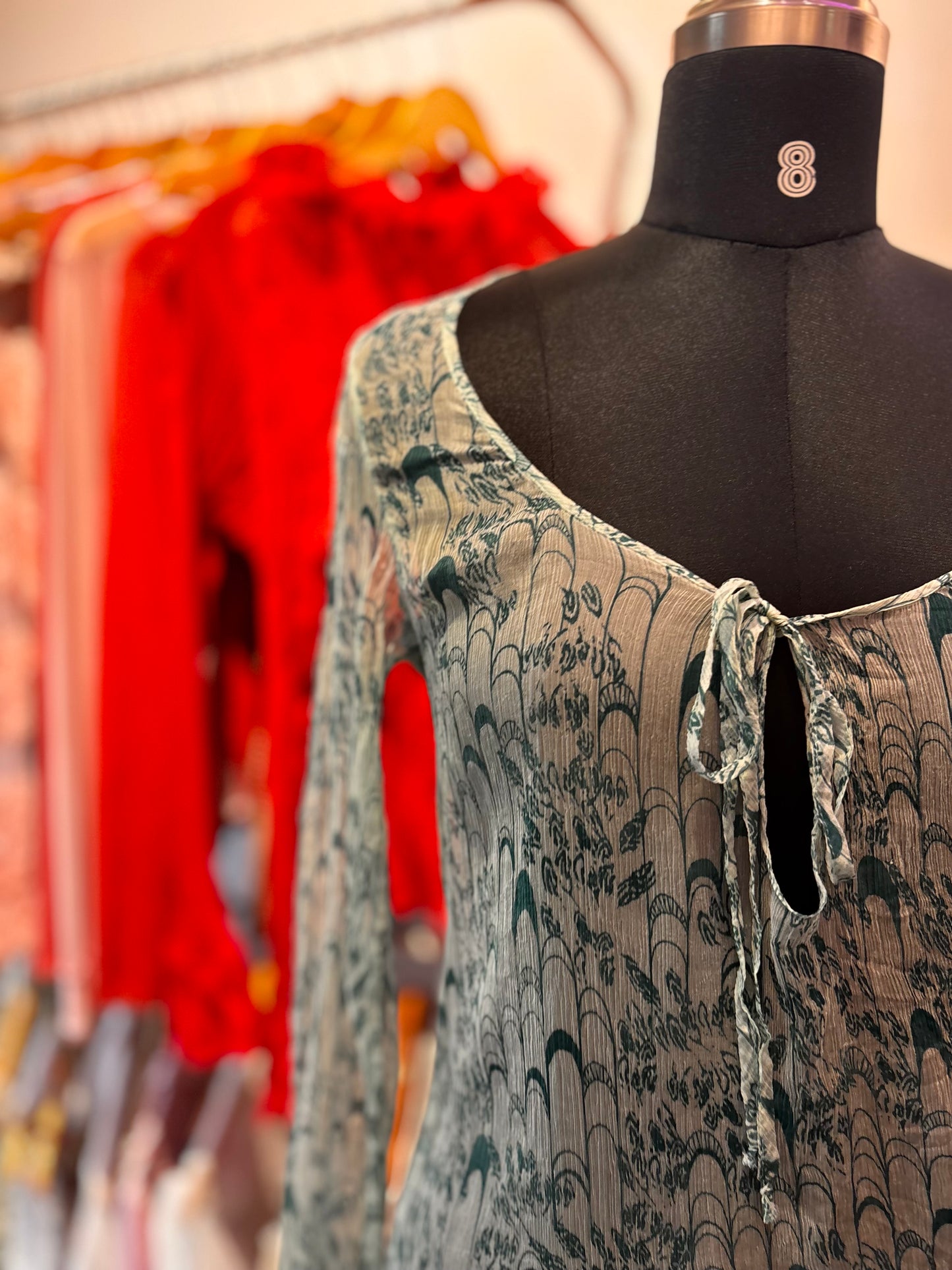European summer silk top