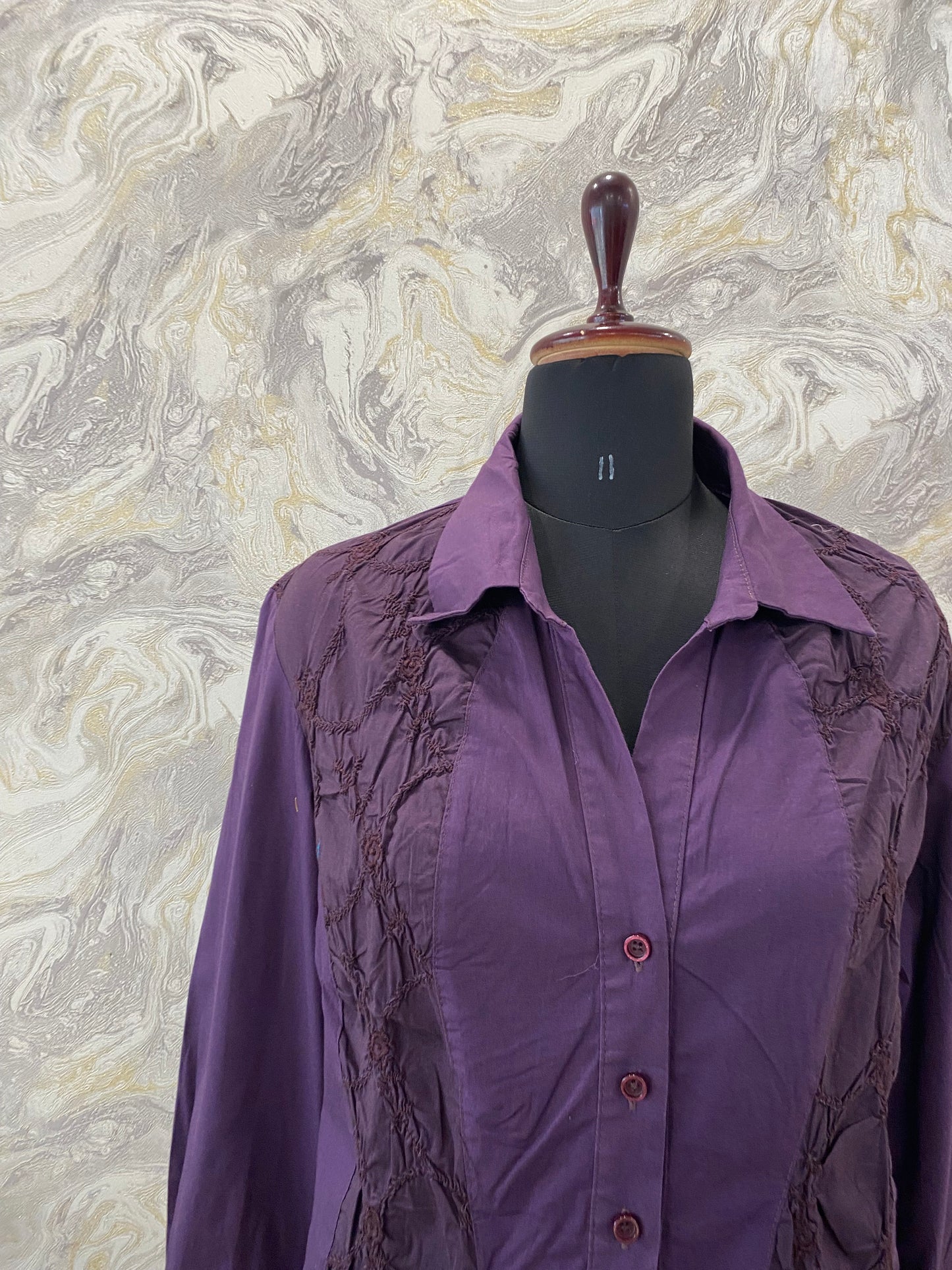 Purple embroidered shirt