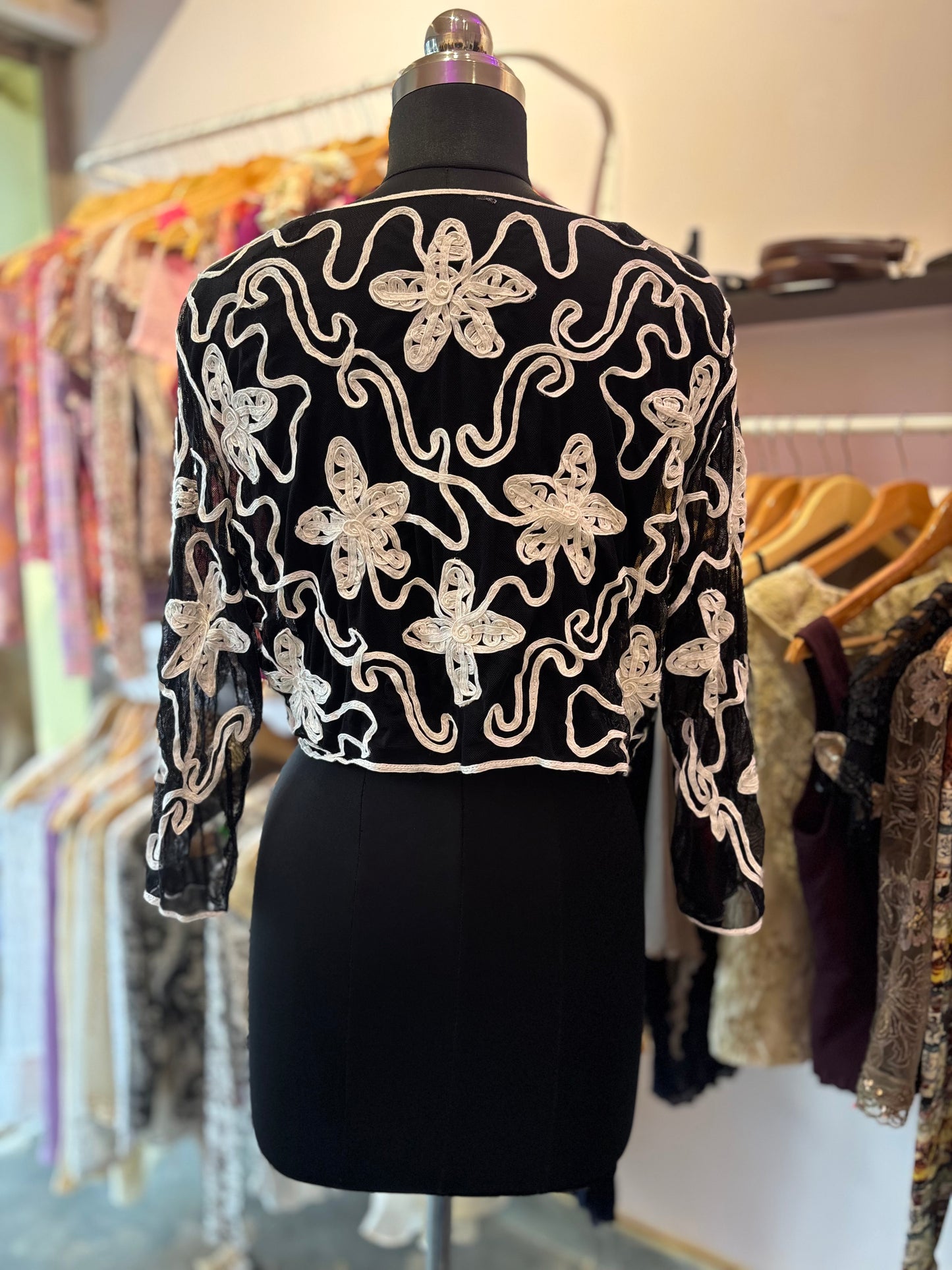 Monocrome embroidered too