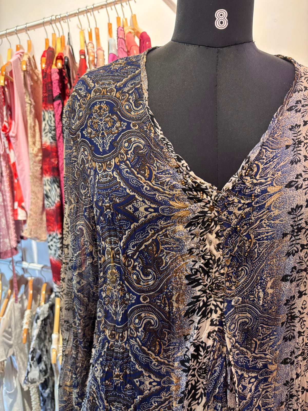Vintage Paisley & Floral V-Neck Tunic