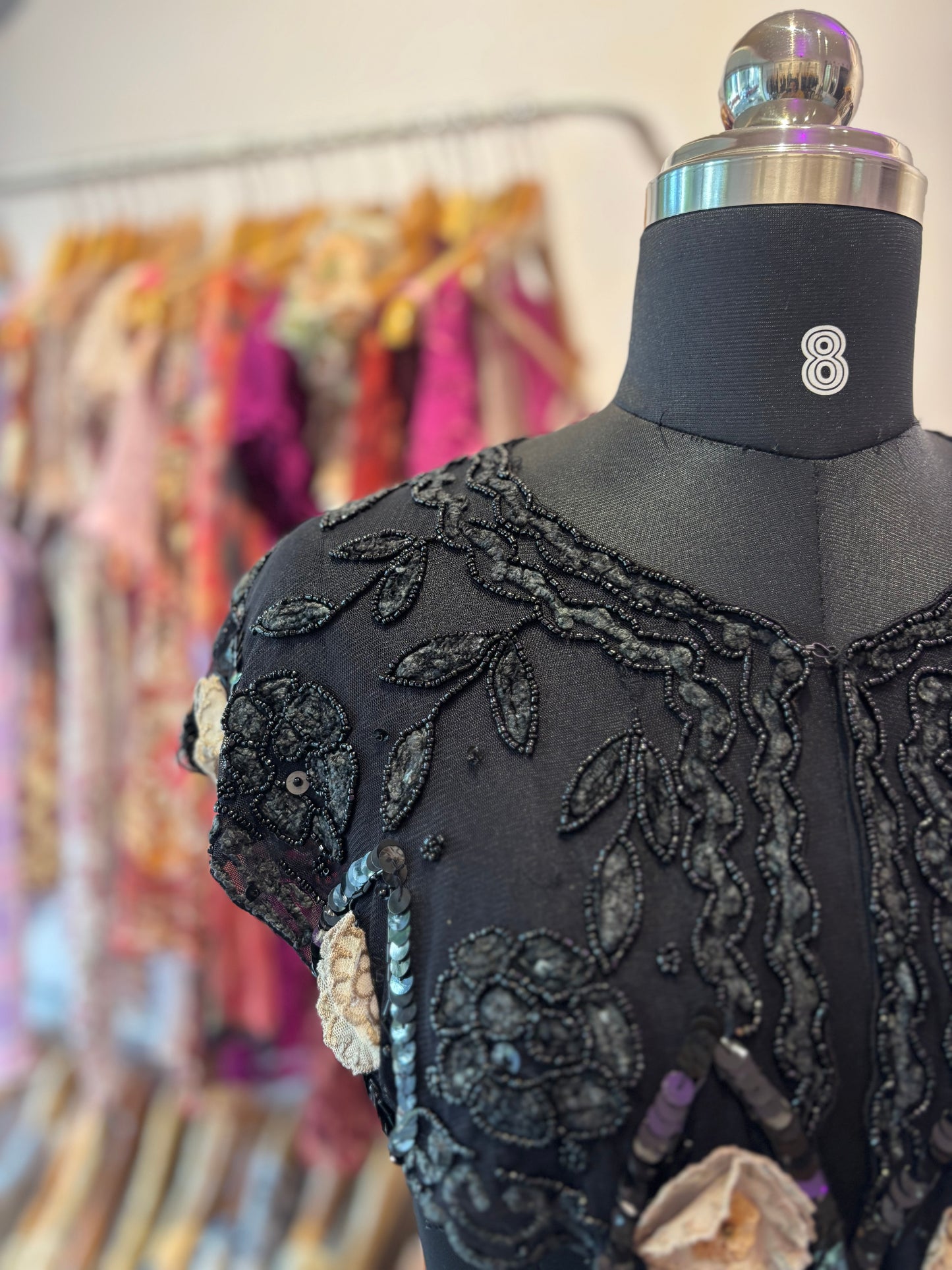 Black beaded overwear