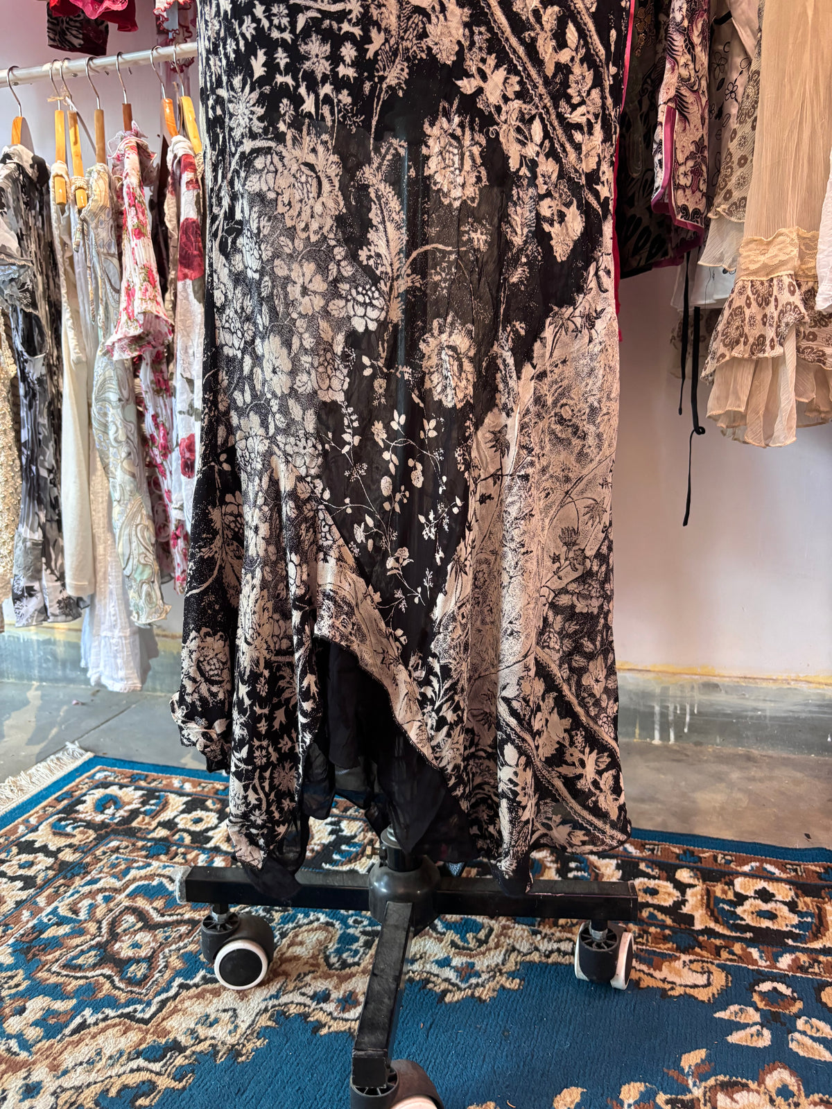 Vintage baroque inspired midnight dress