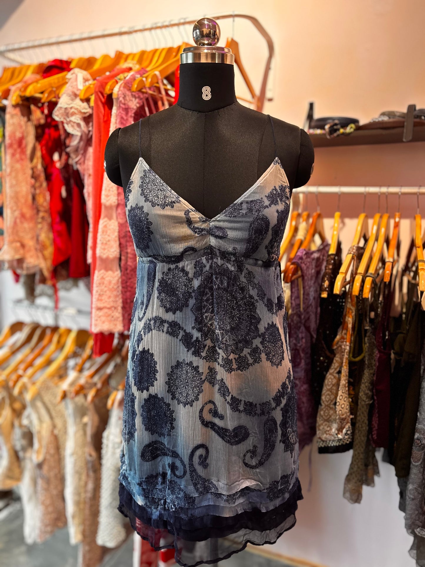 Indigo chiffon dress