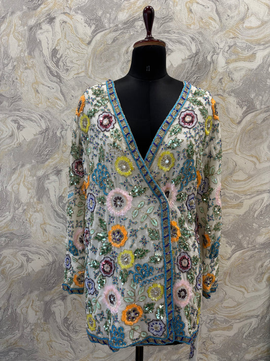 Overlapping intricate sequins dress