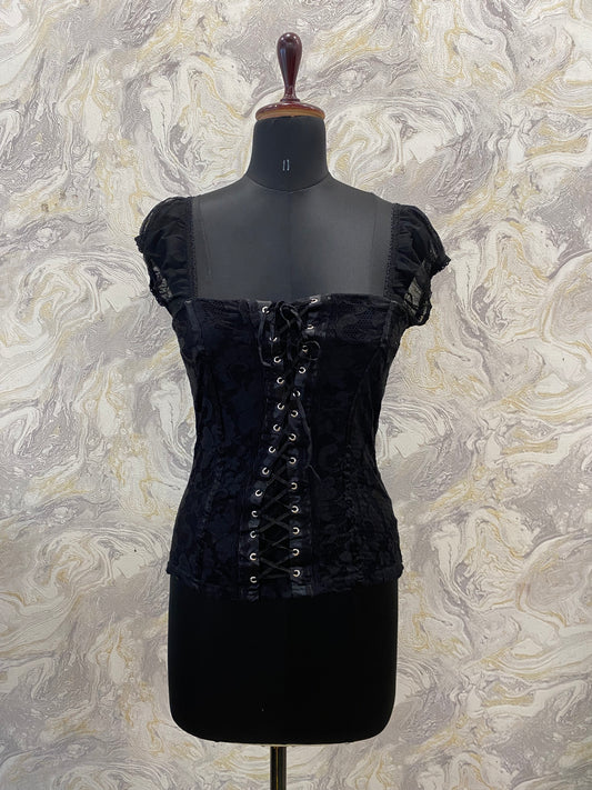 Black lacy corset