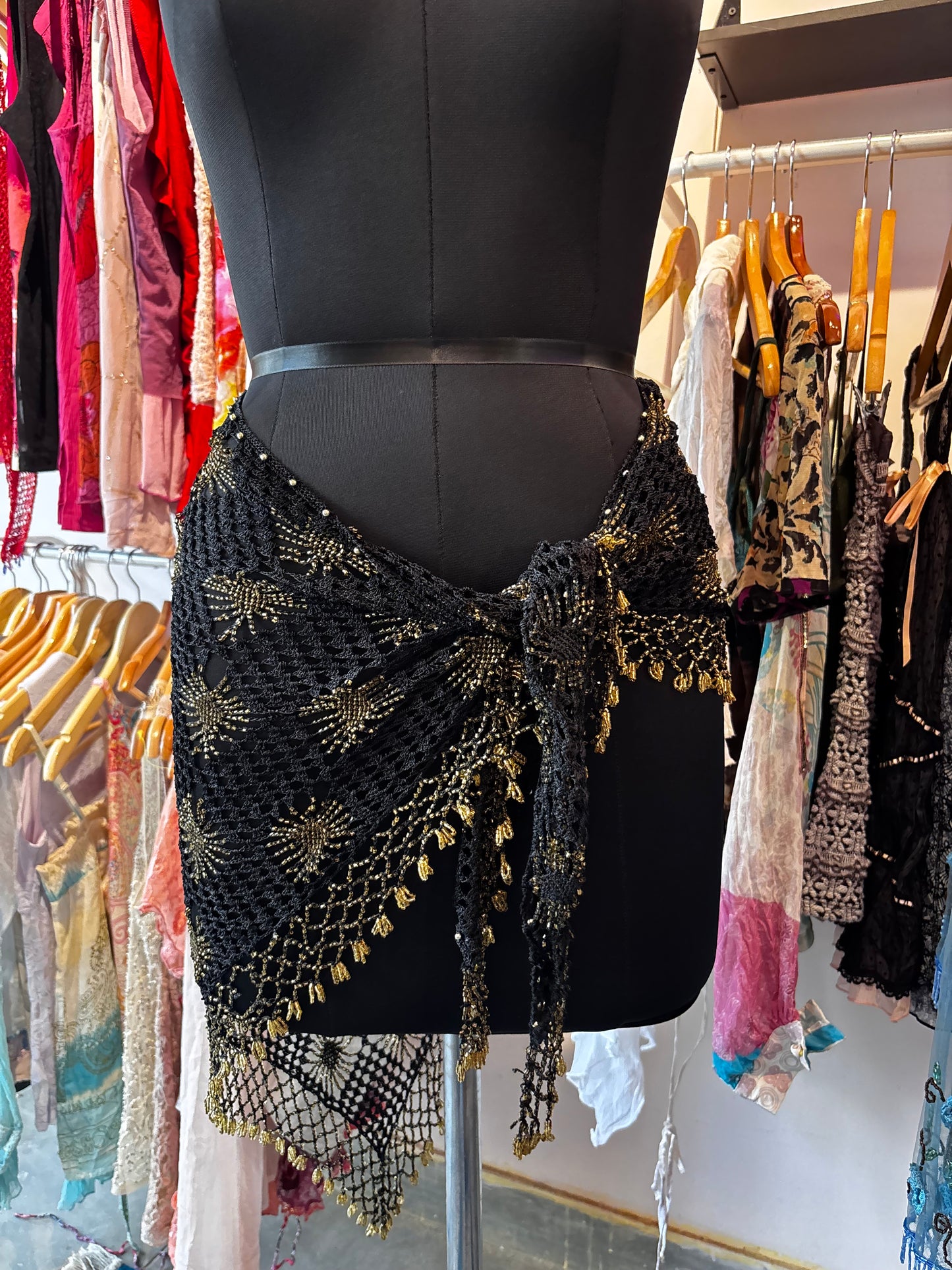 Crochet beaded wrap around