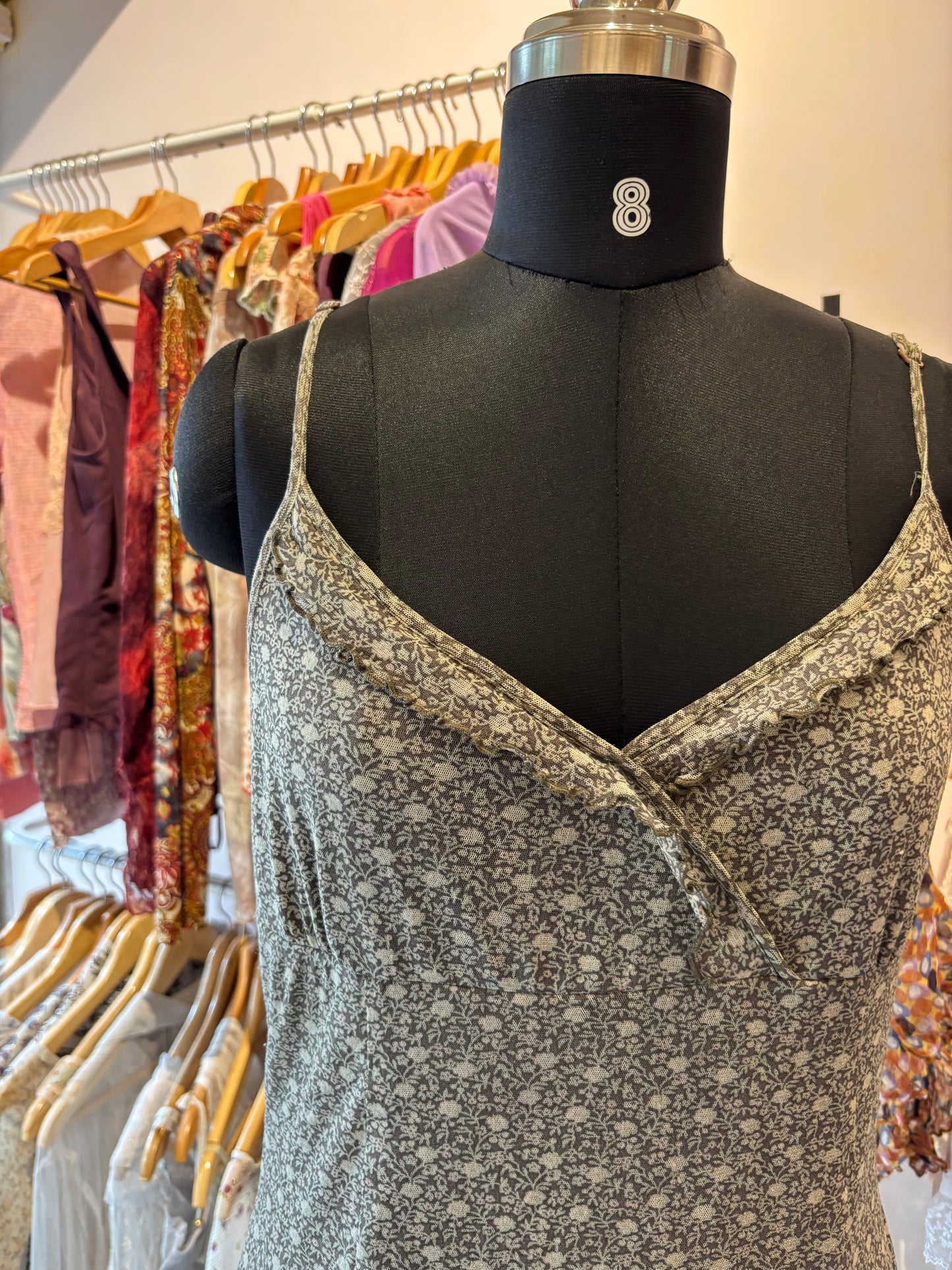 Olive ditsy dress by Esprit