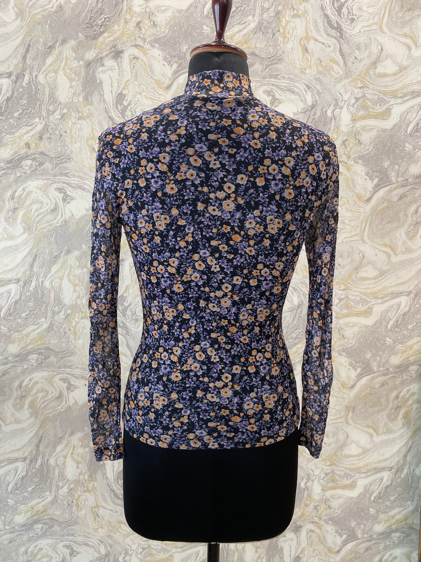 70’s high collar floral top