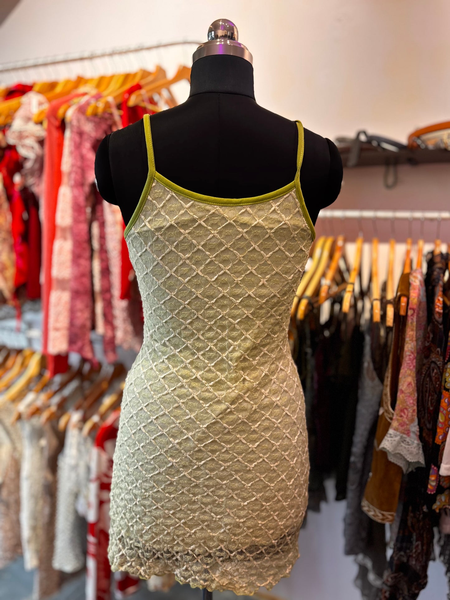 Green lace dress