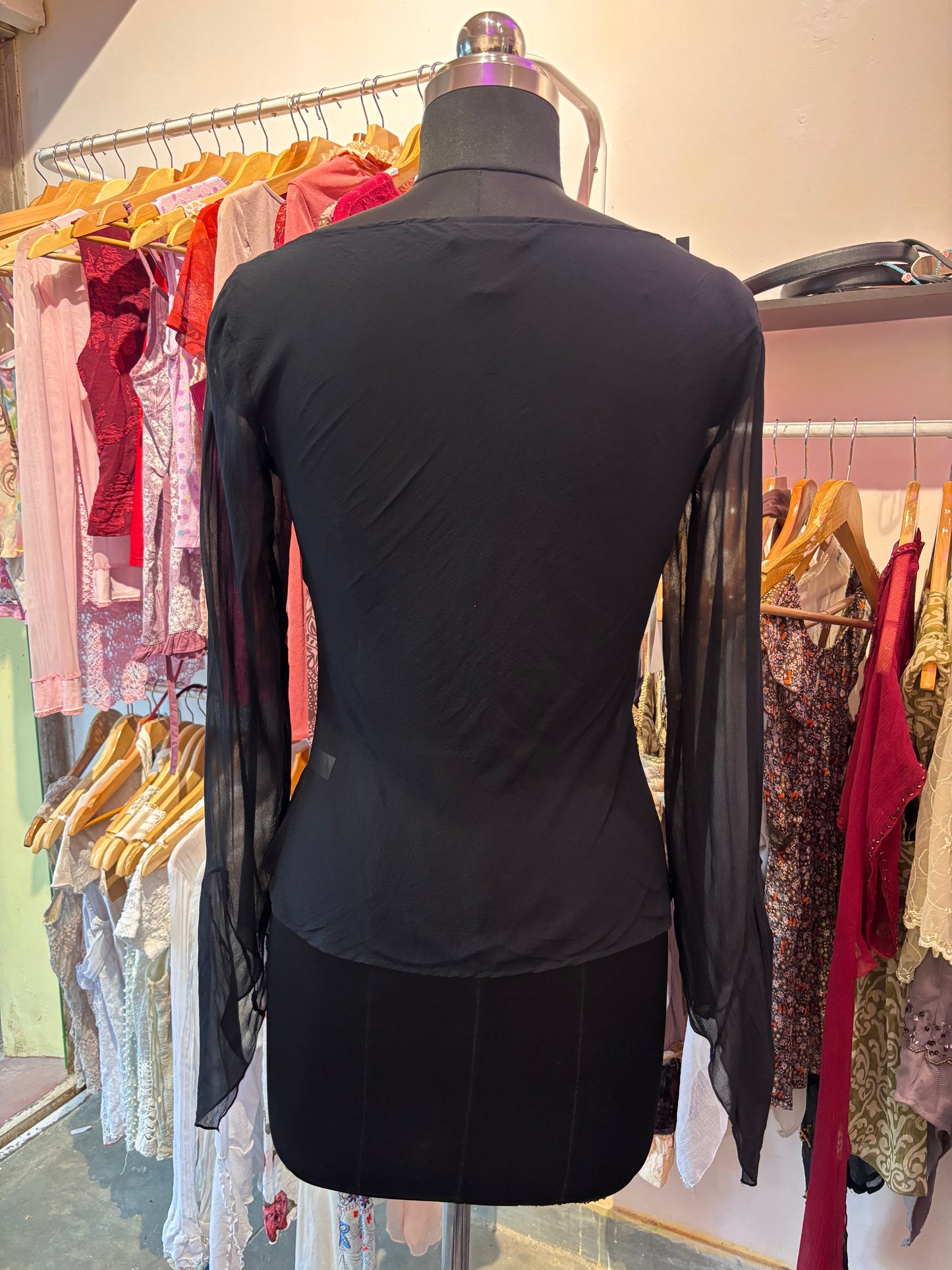 Timeless black 100 percent silk top