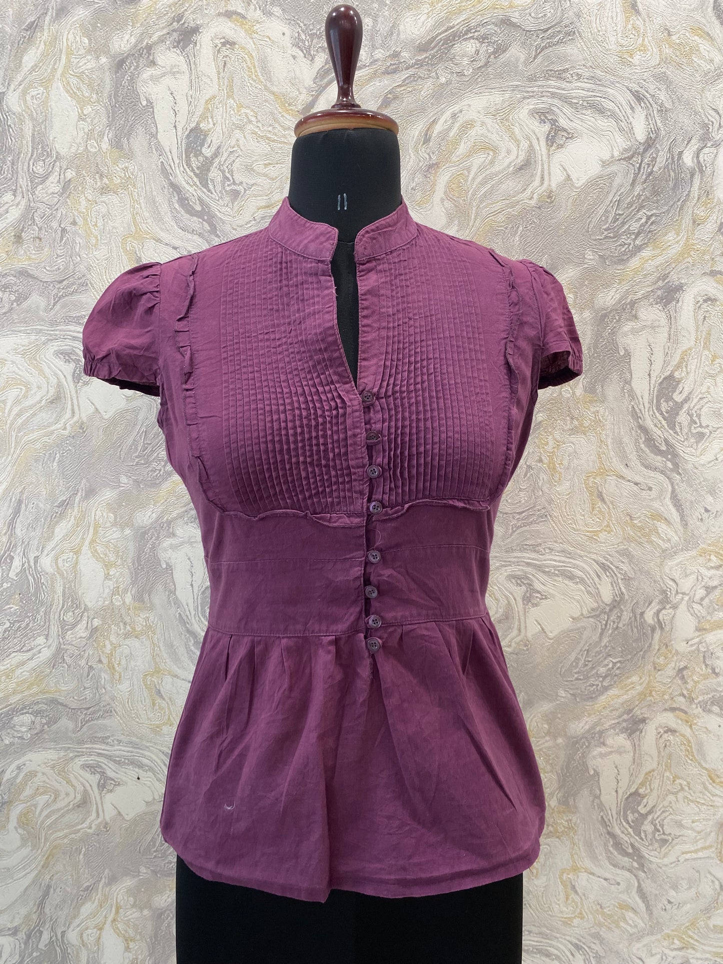 Purple pintuck top