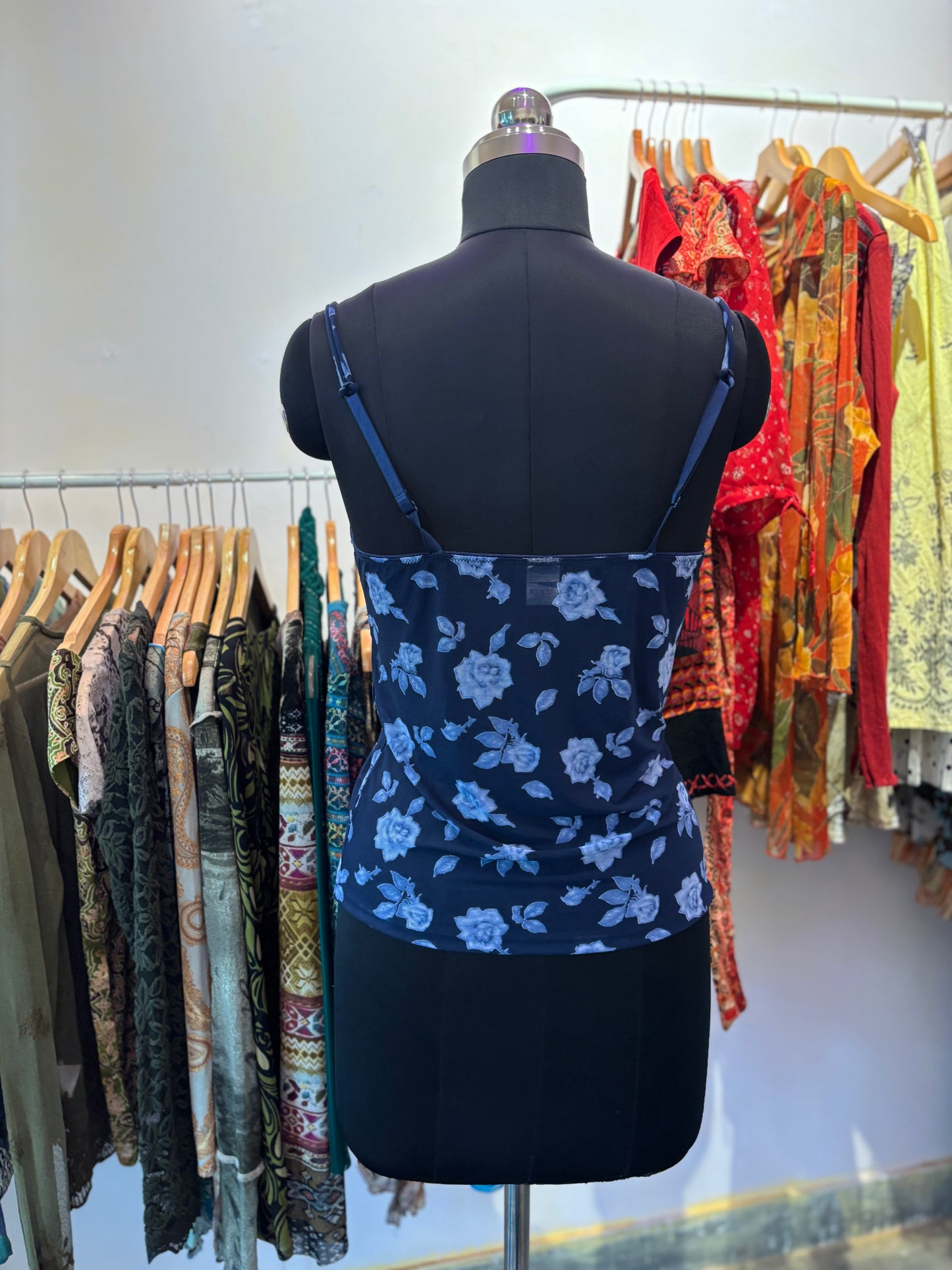 Blue rose vintage cami