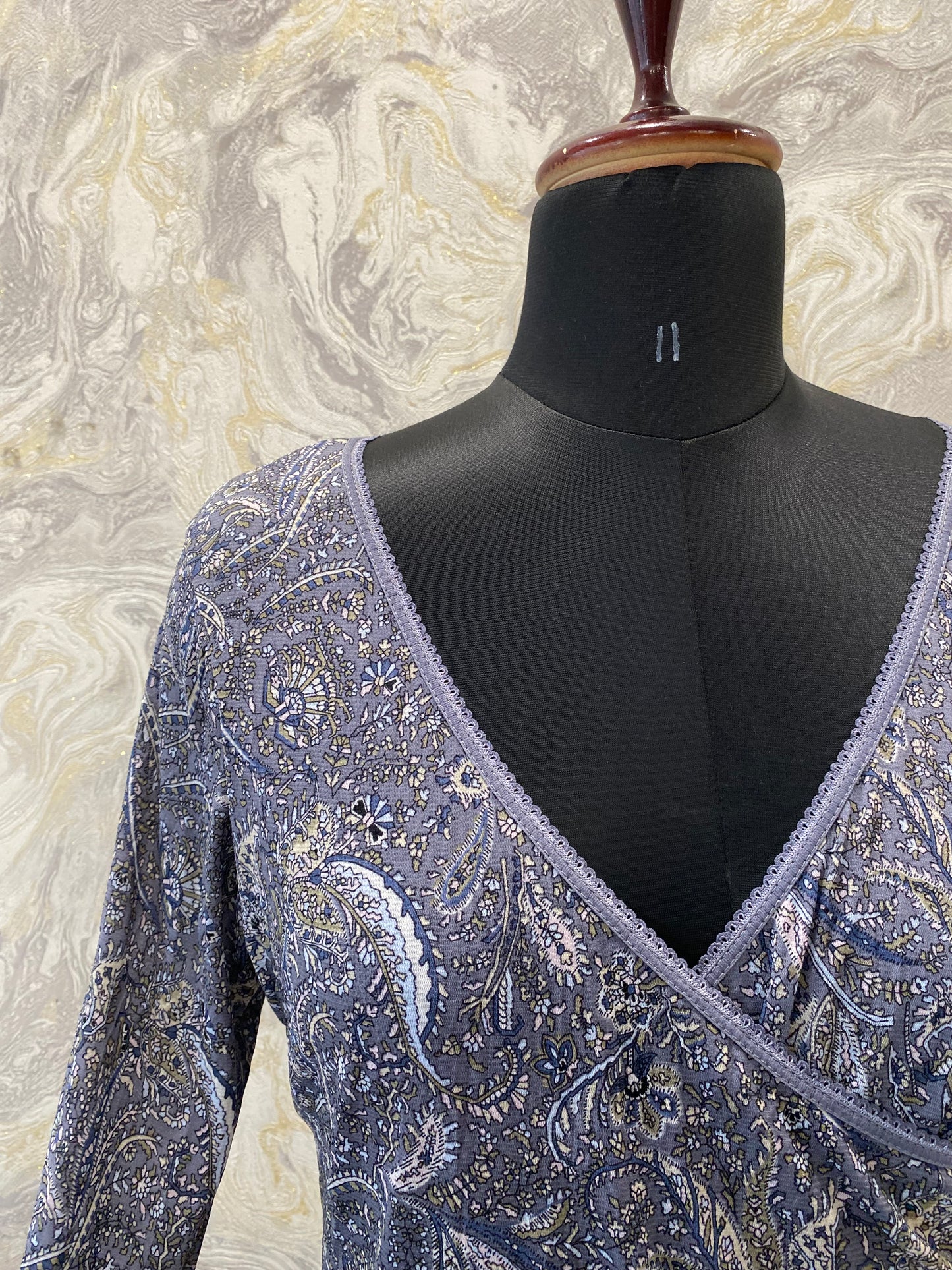 Lilac vintage paisley top