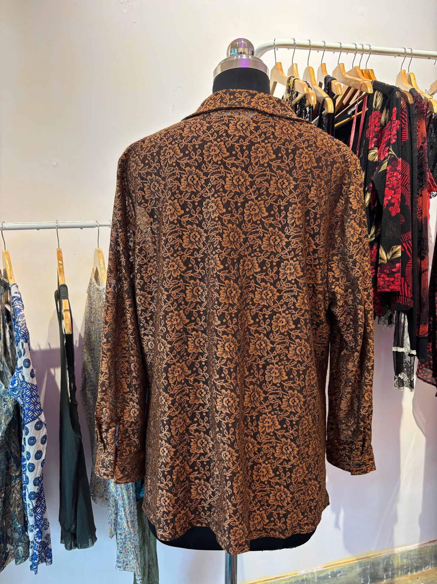 Golden brown lacy shirt