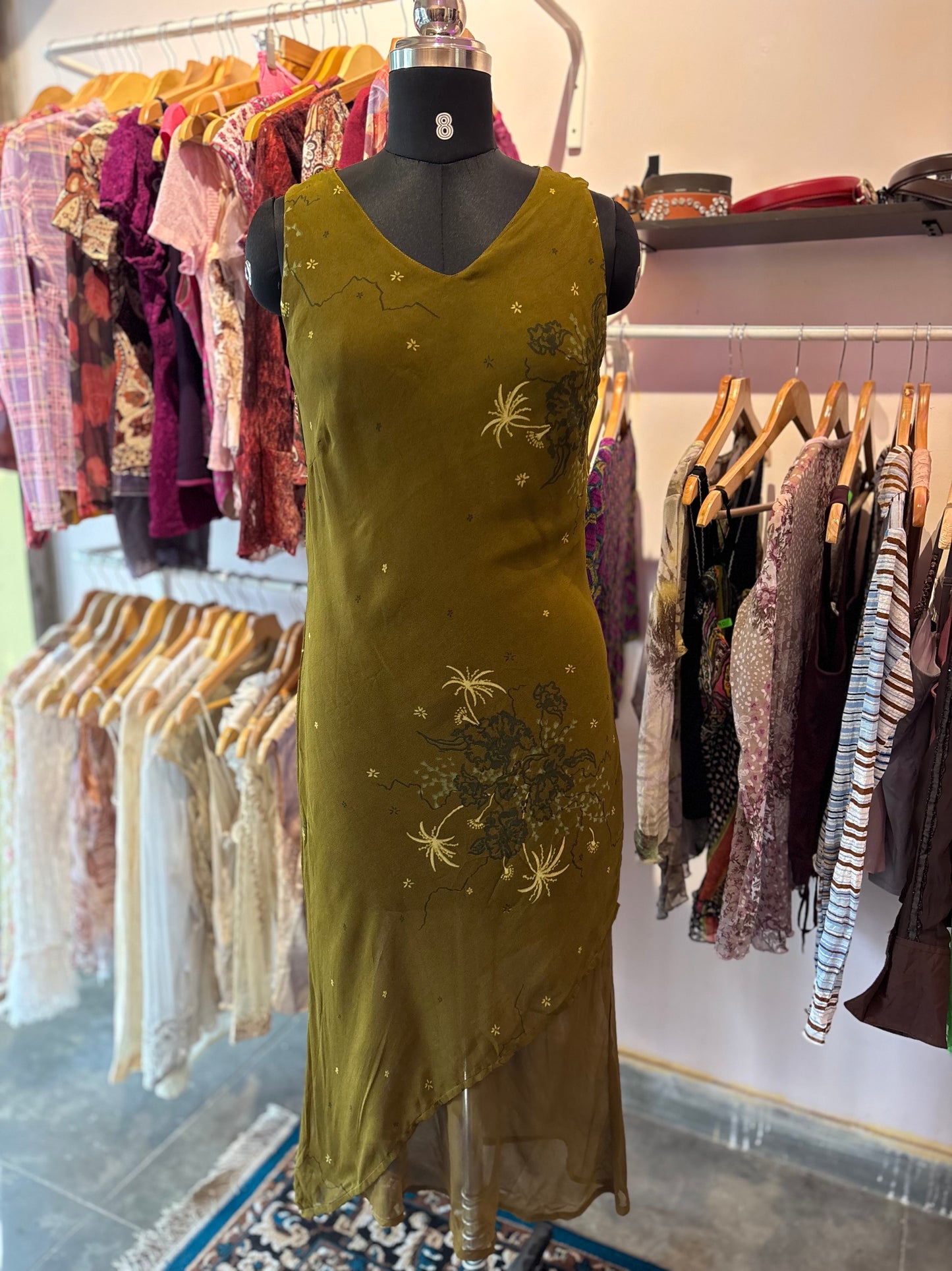 Olive layered dress