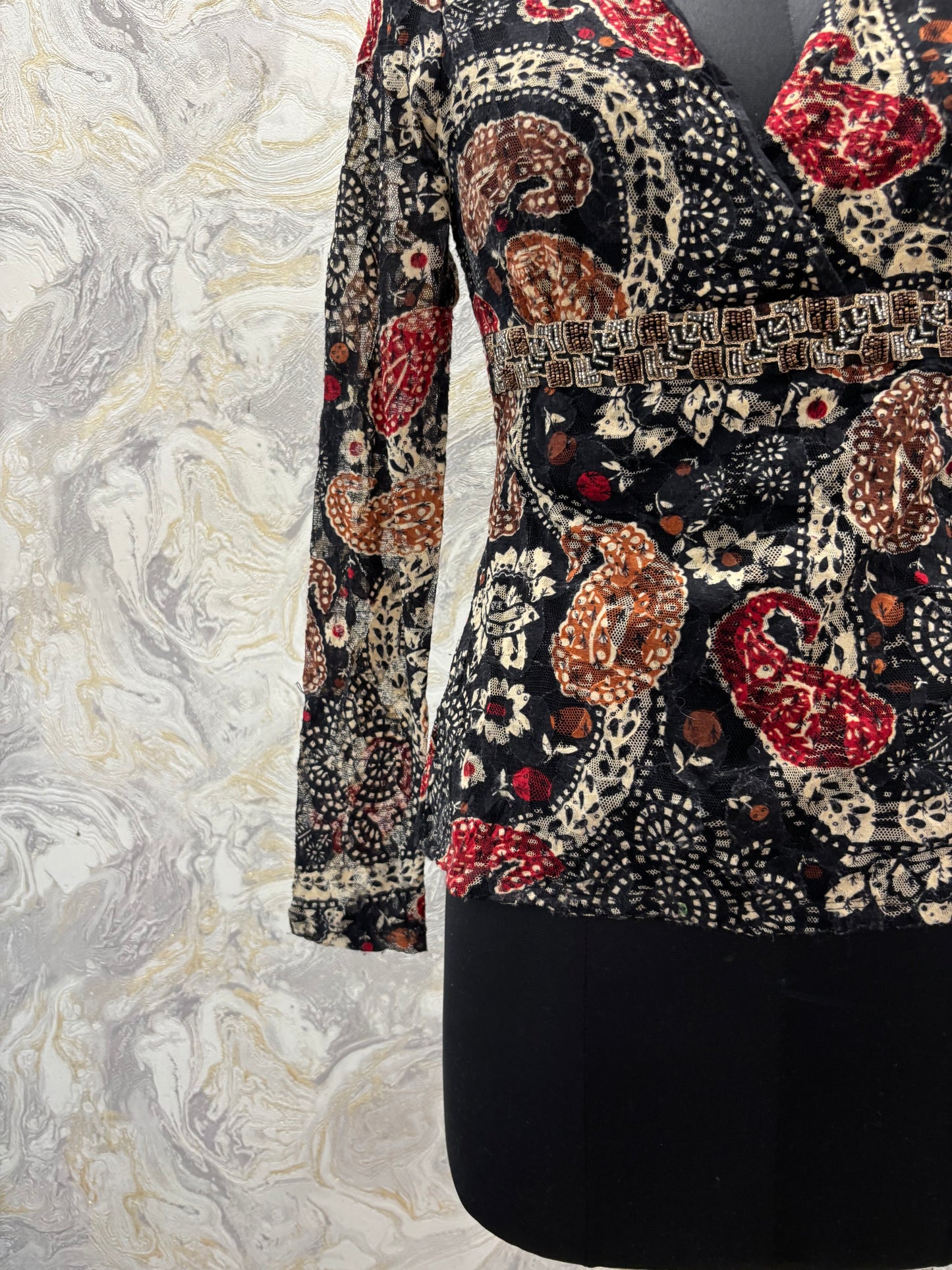 Vintage paisley beaded waist
