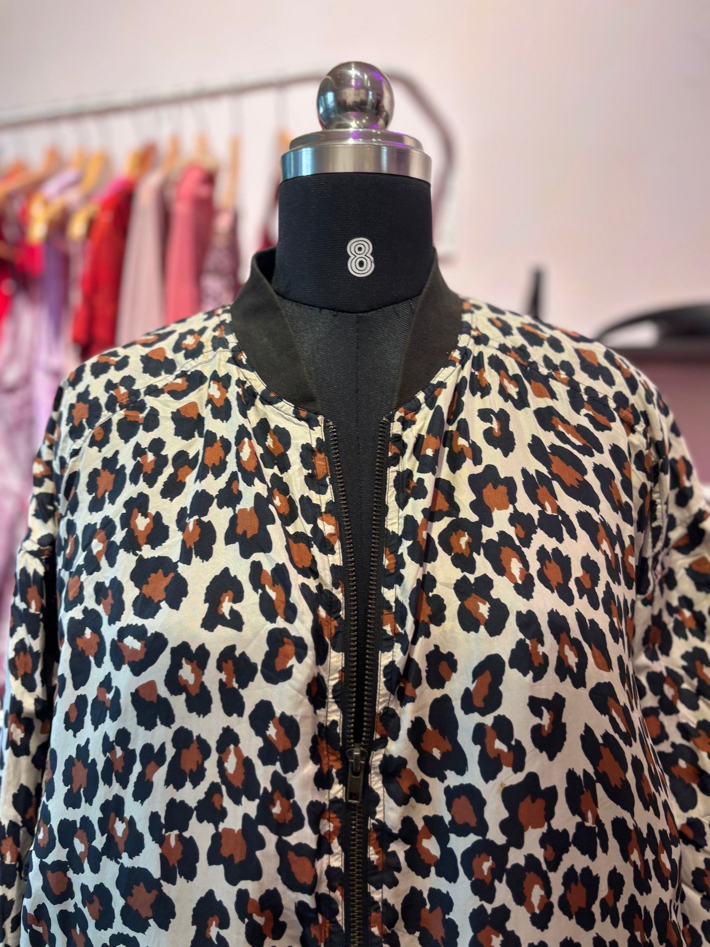 Cat 100 percent silk bomber jacket