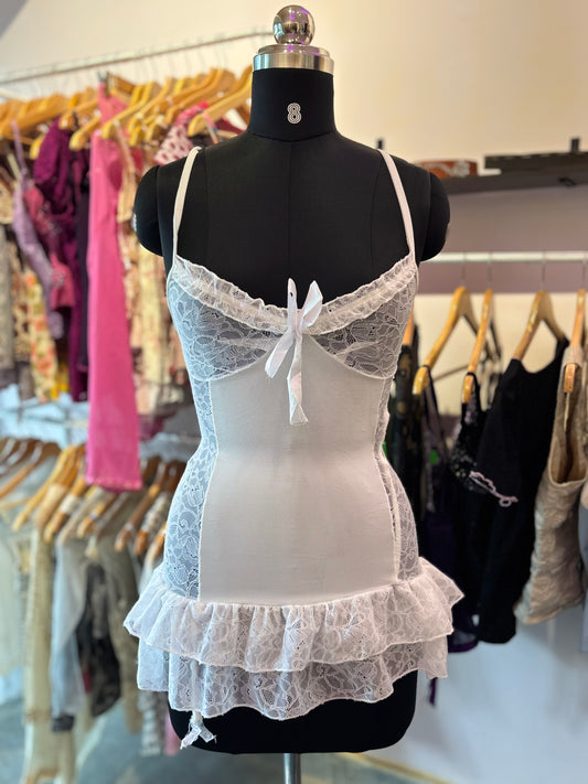 Vintage white lacy corset