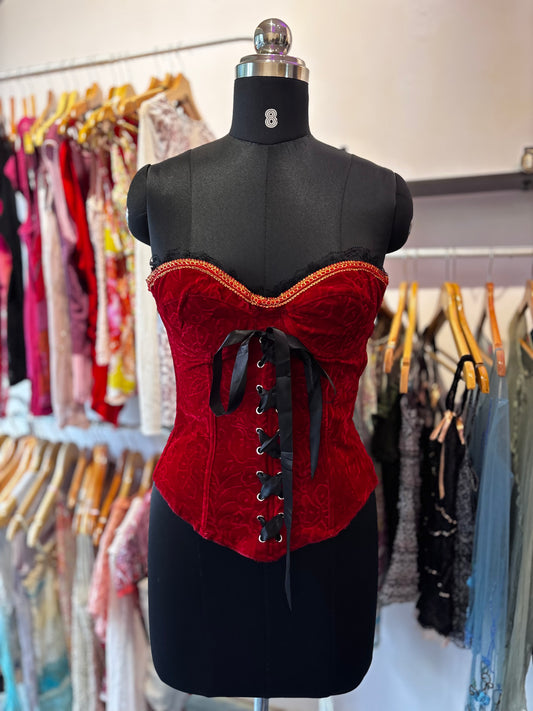 Red vintage corset