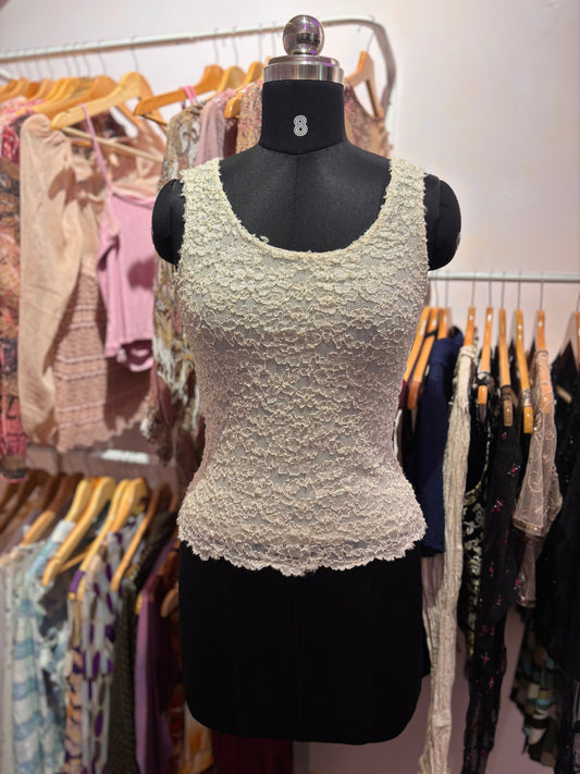 Vintage textured lace top
