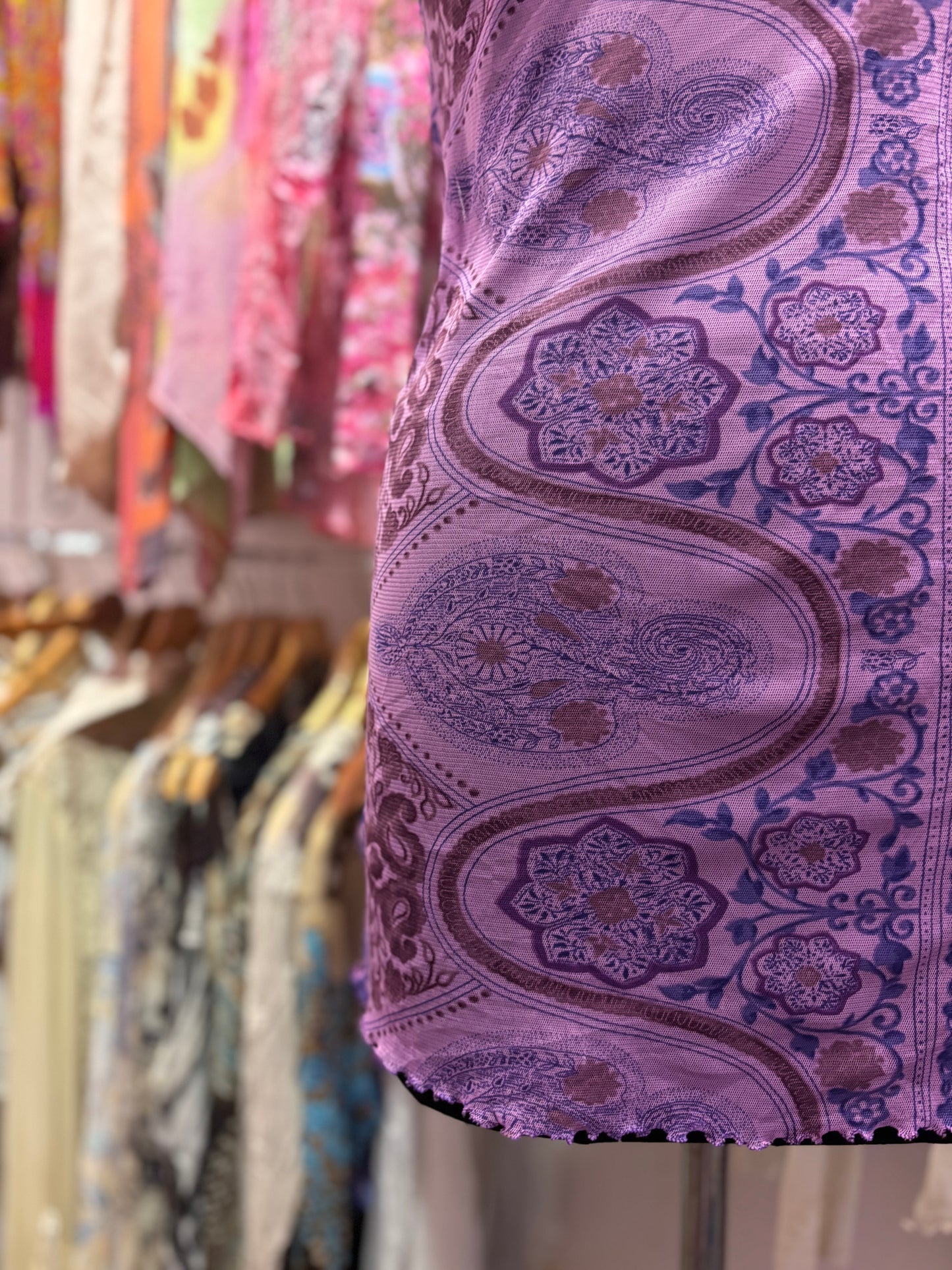 Purple paisley short dress