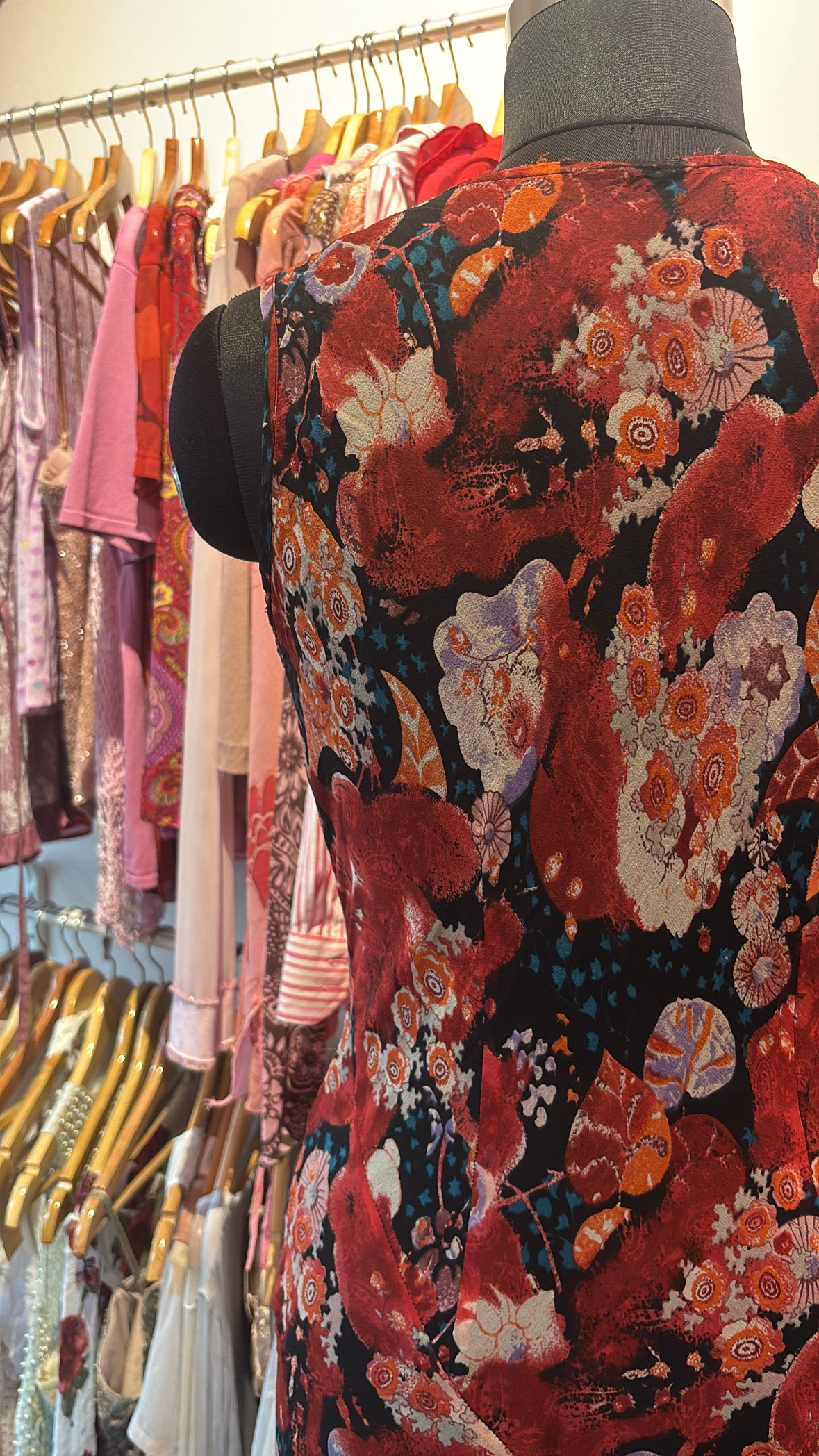 Timeless floral silk dress with bead details