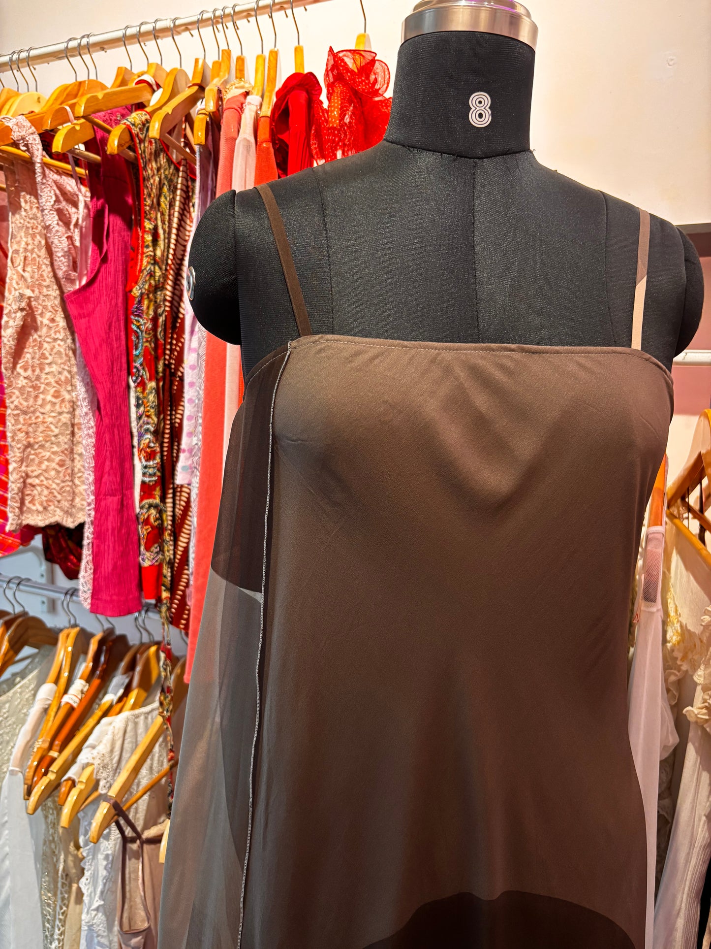 Shades of brown 100 percent silk dress