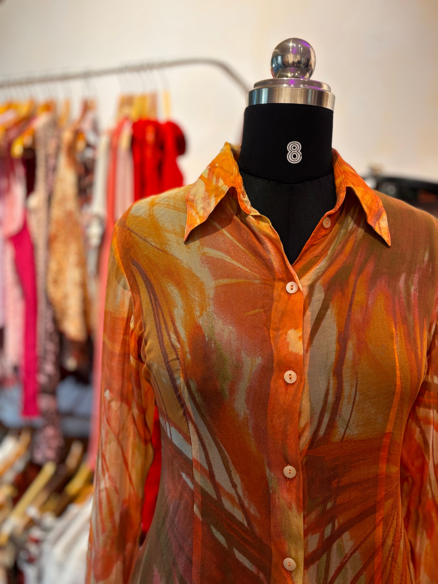 Sun hues silk shirt