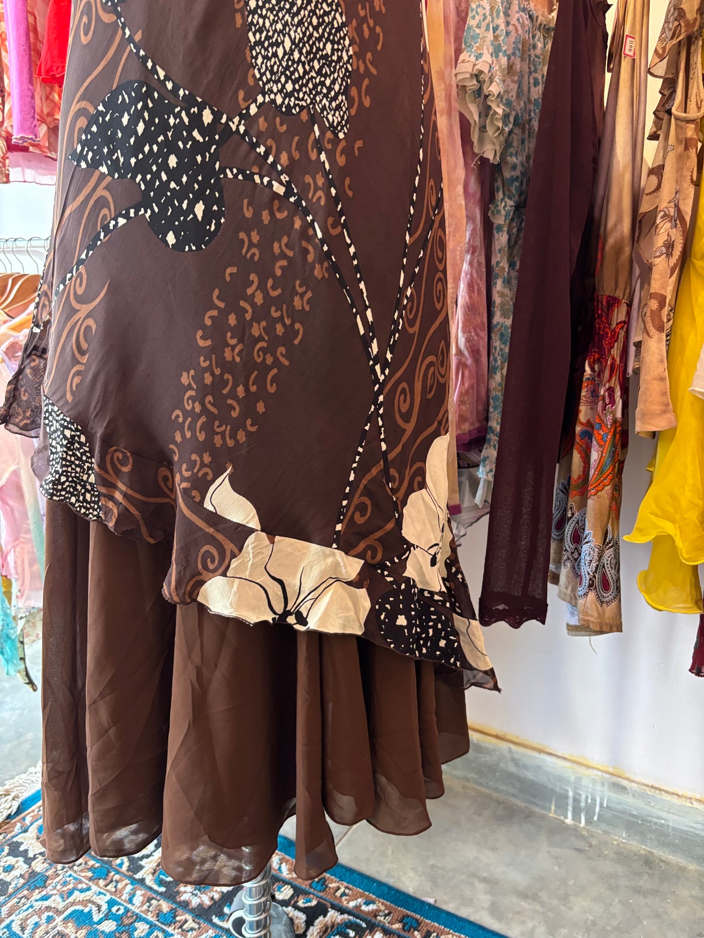 Vintage brown layered dress