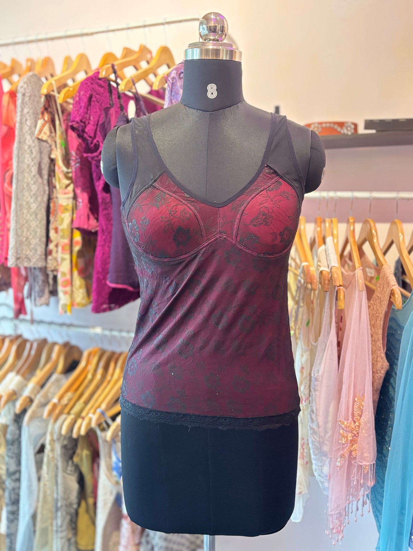 Vintage red black top