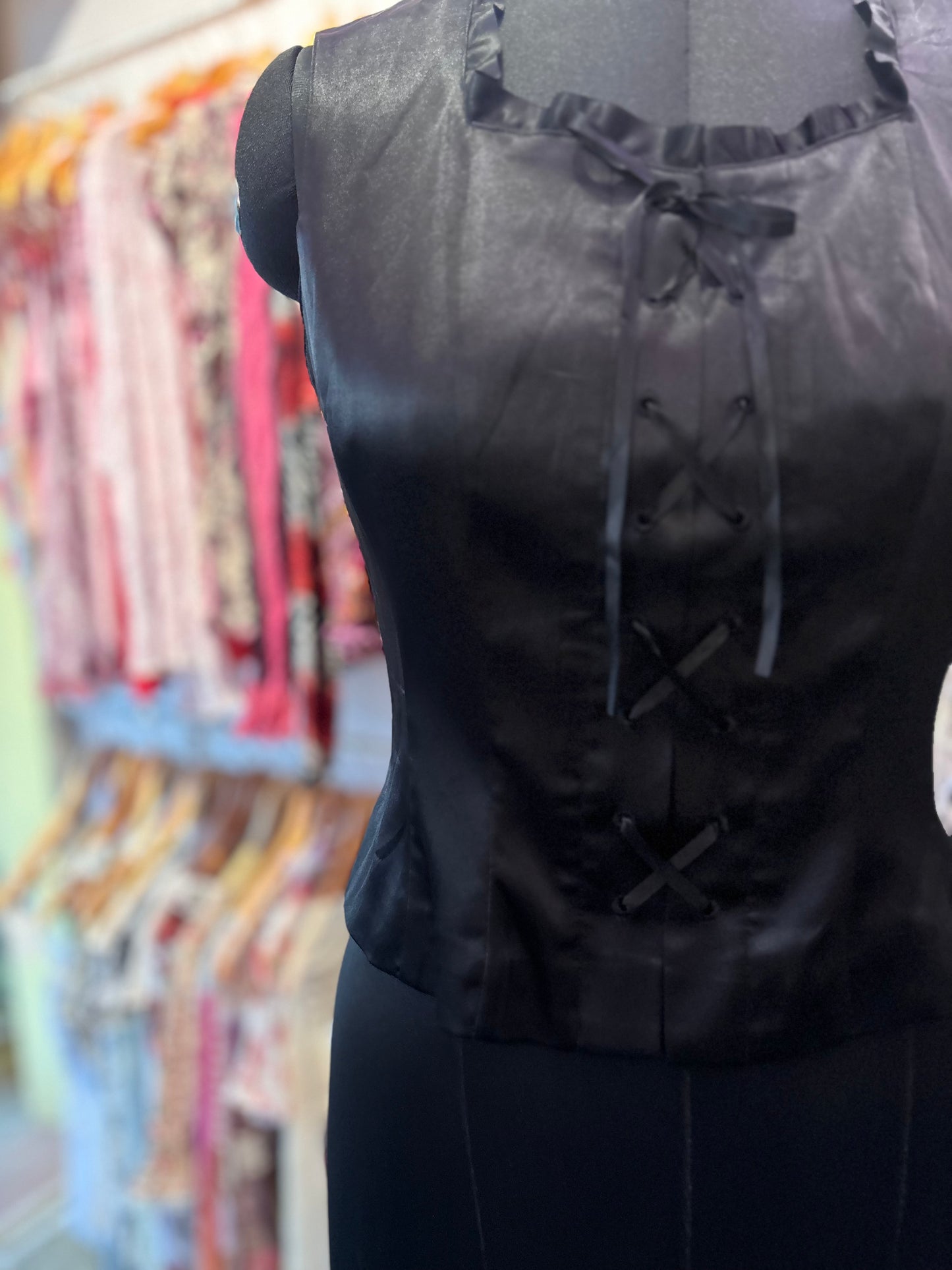 Vintage black corset top